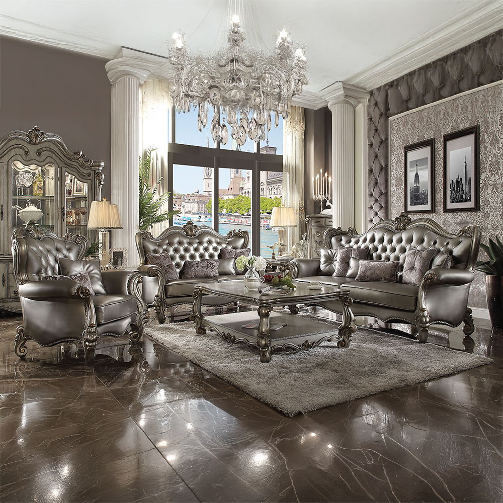 Versailles - End Table - Antique Platinum, silver, view 6