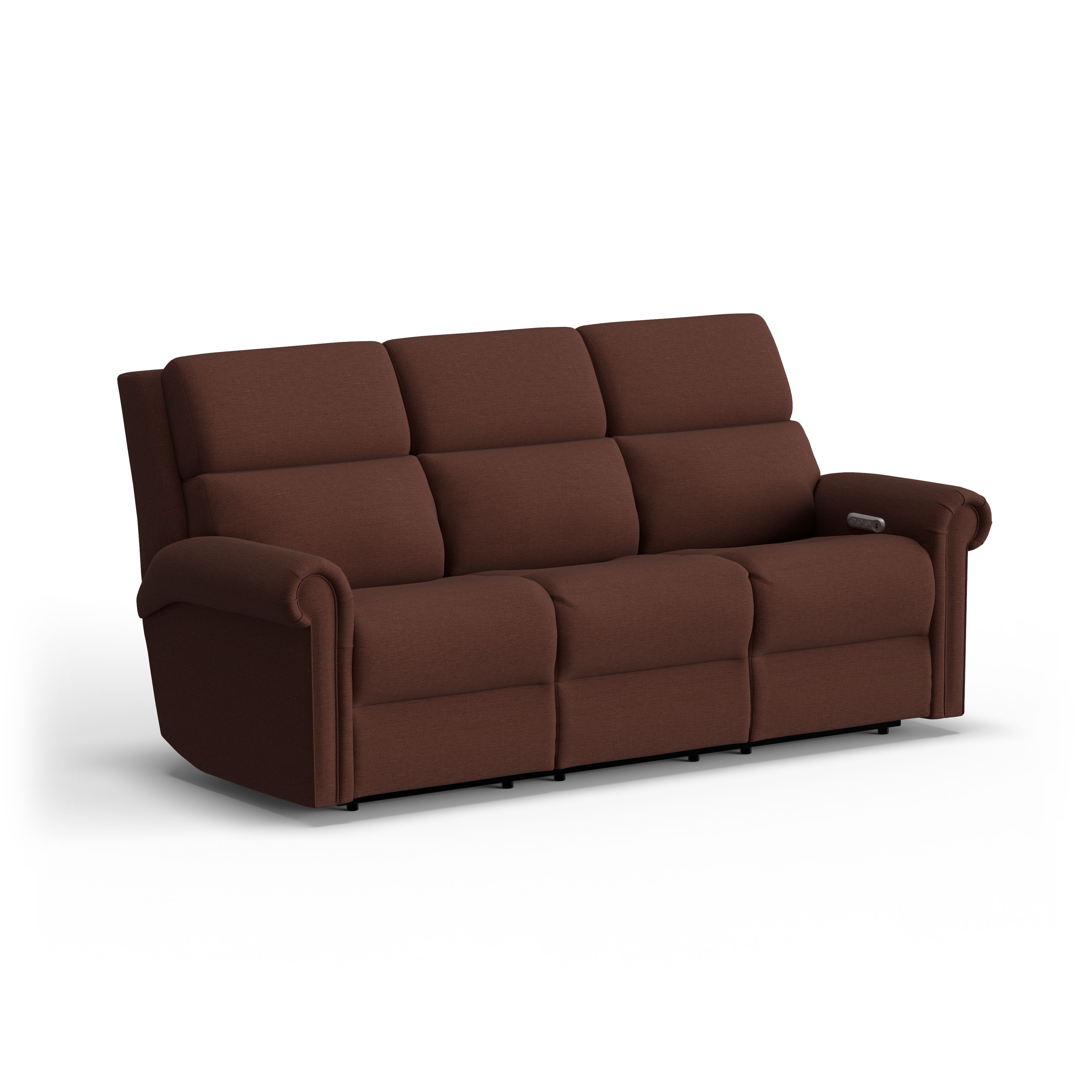 Bernard - Power Reclining Fabric Sofa With Console, Power Headrest, & Lumbar, white, view 3