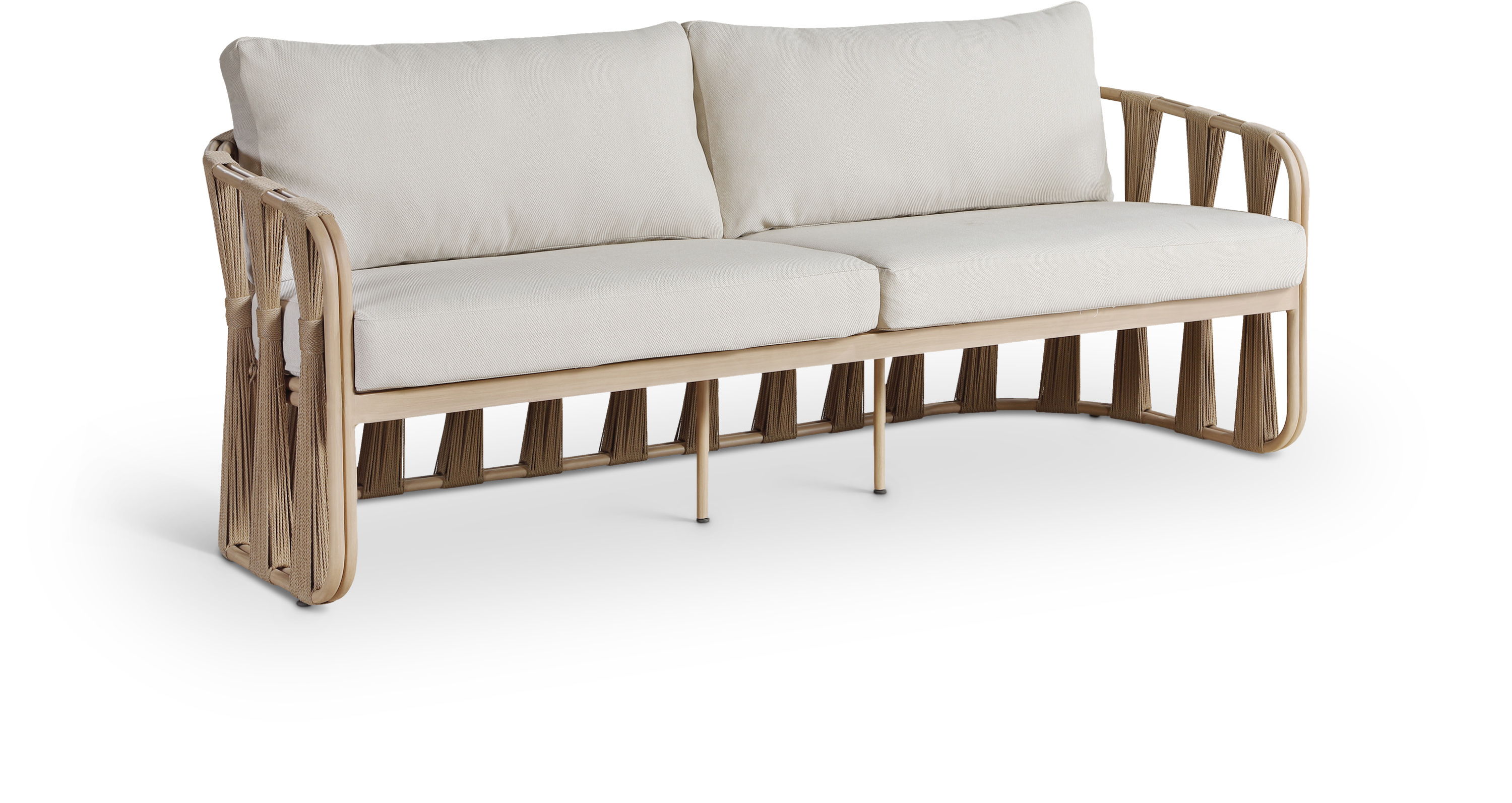 San Pietro - Resilient Waterproof Fabric 90.5" Upholstered Outdoor Patio Sofa - Beige