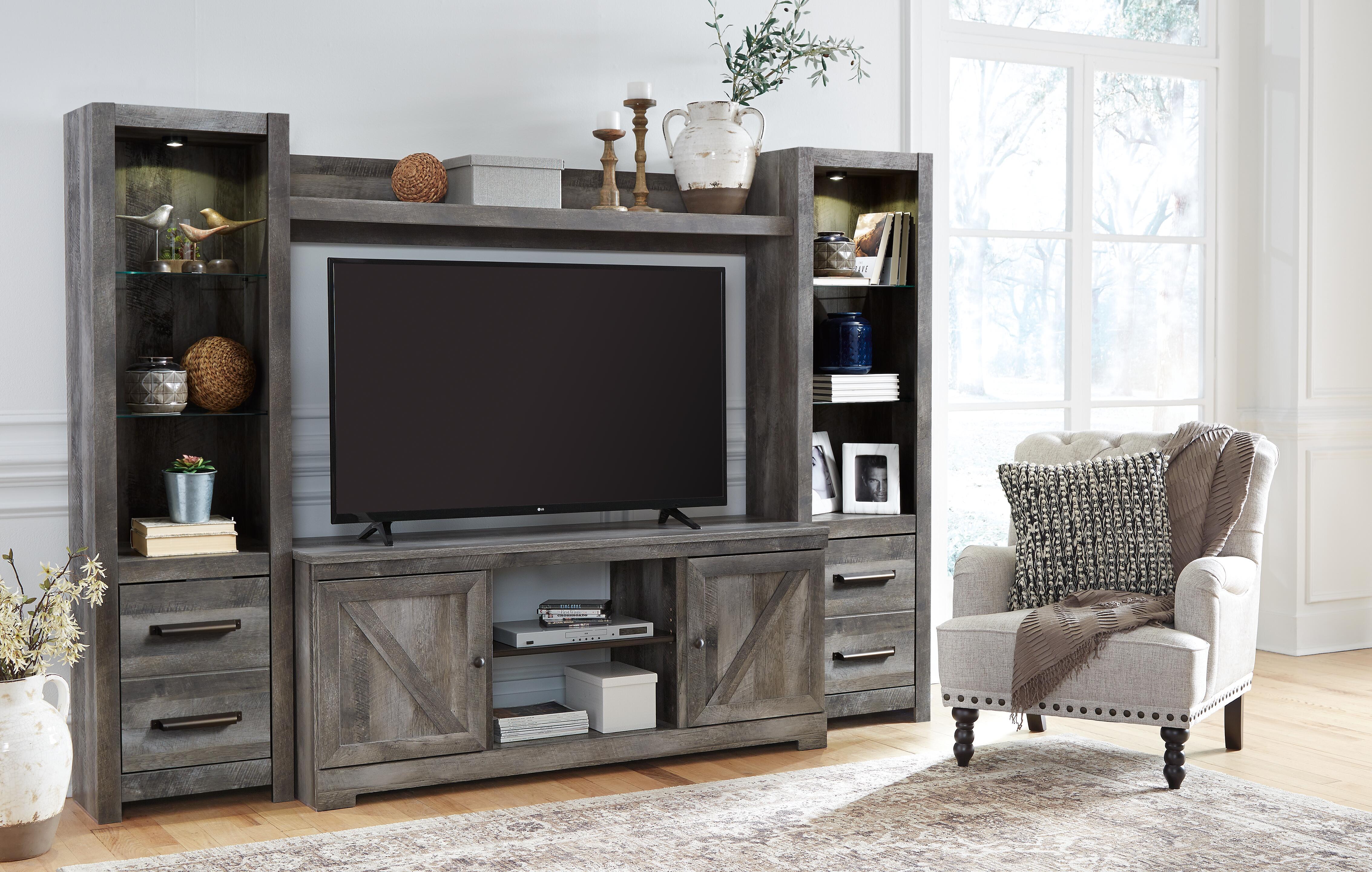 Ashley Furniture Wynnlow - 4 Pc. - Entertainment Center - 63" TV Stand - Gray - Image 10
