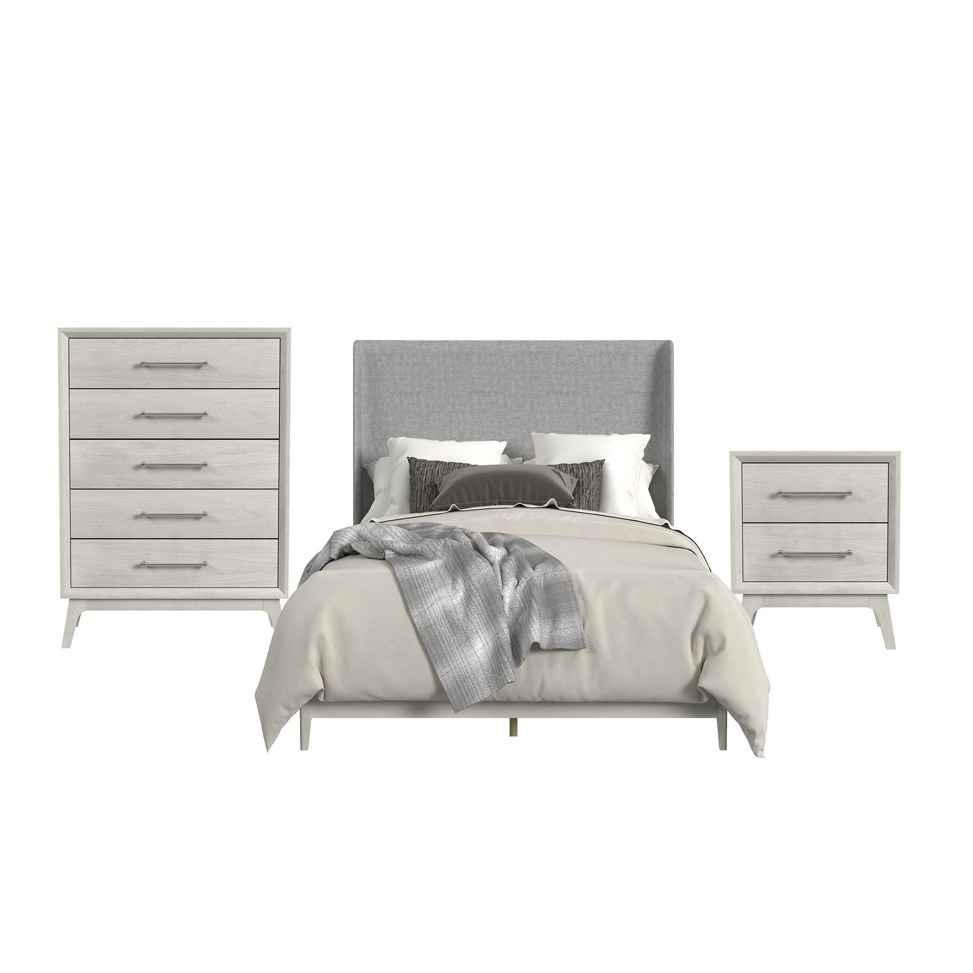 Full · 3 Pc · Bedroom Set With Fabric