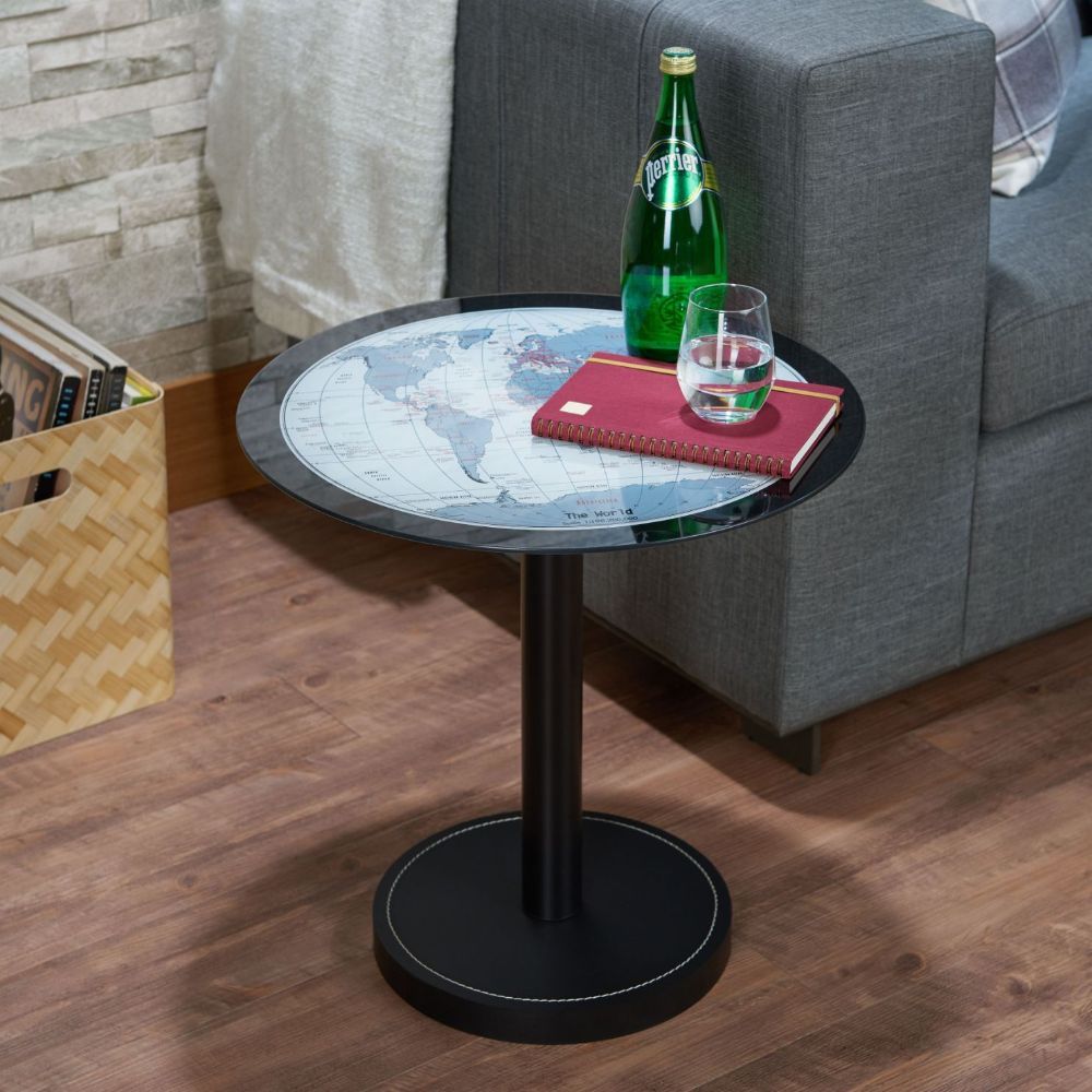 Boli - End Table - Black & Map Glass, black, view 3