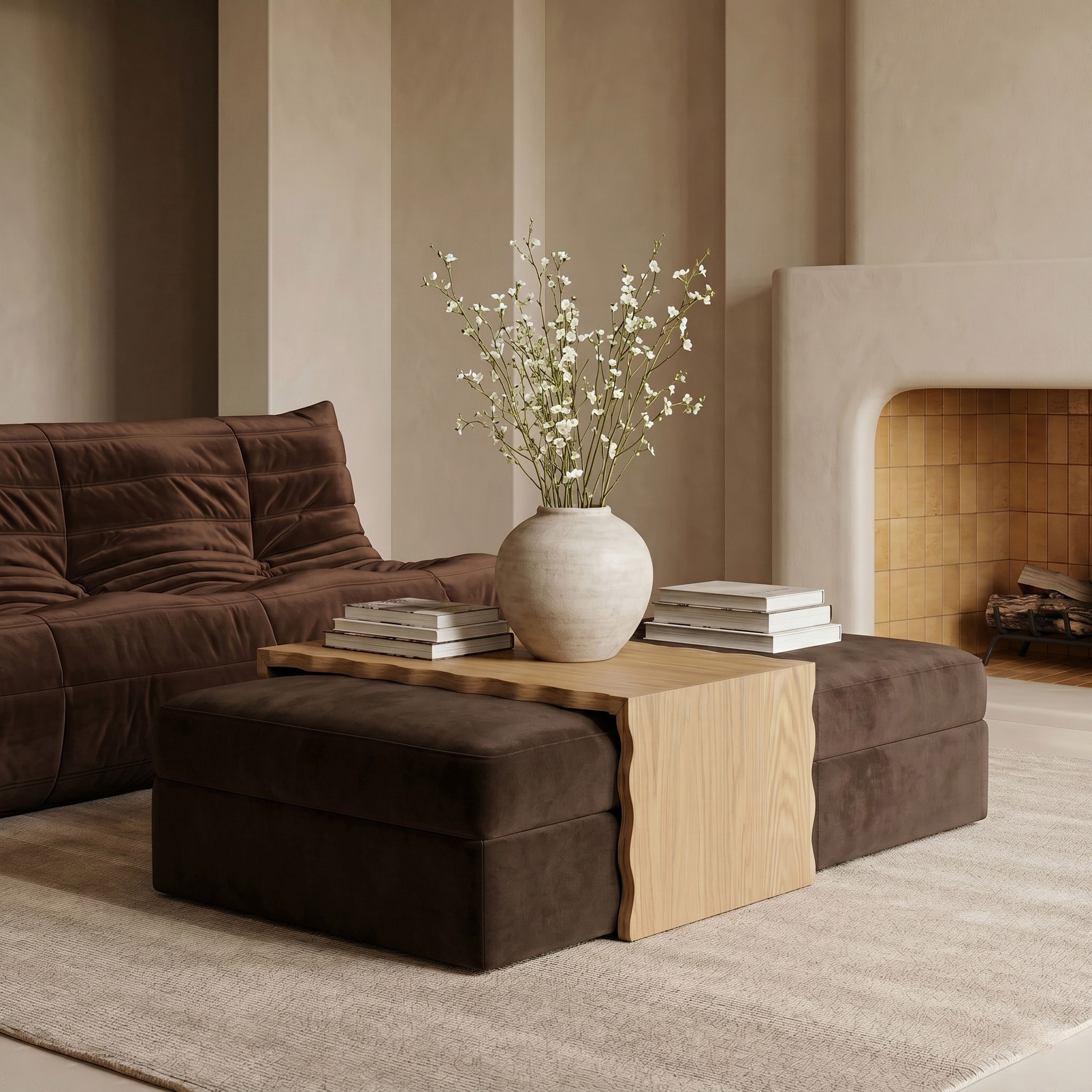 Woodra - Coffee Table / Ottoman - Brown