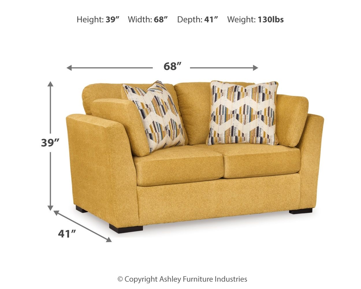 Ashley Furniture Keerwick - Loveseat - Sunflower - Image 4