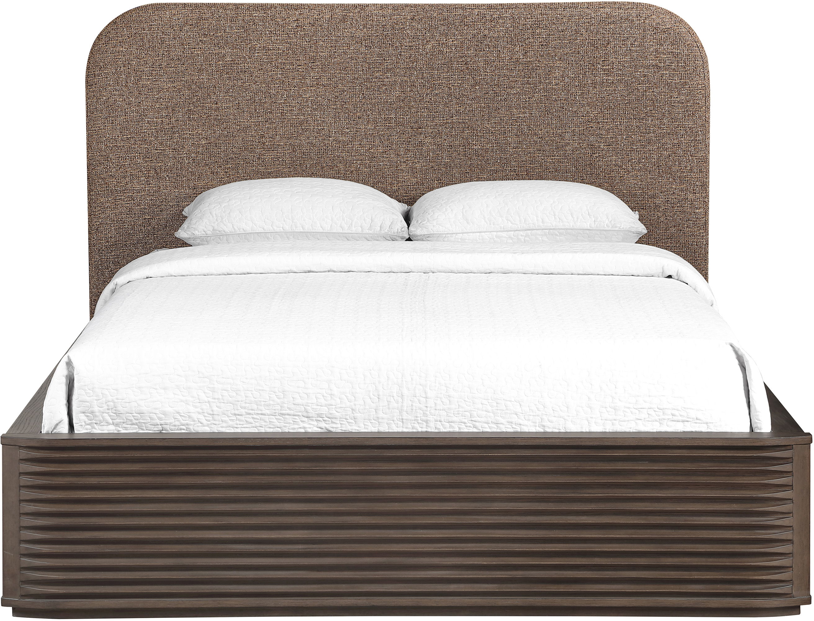 Morino - Interwoven Fabric Upholstered King Bed - Brown