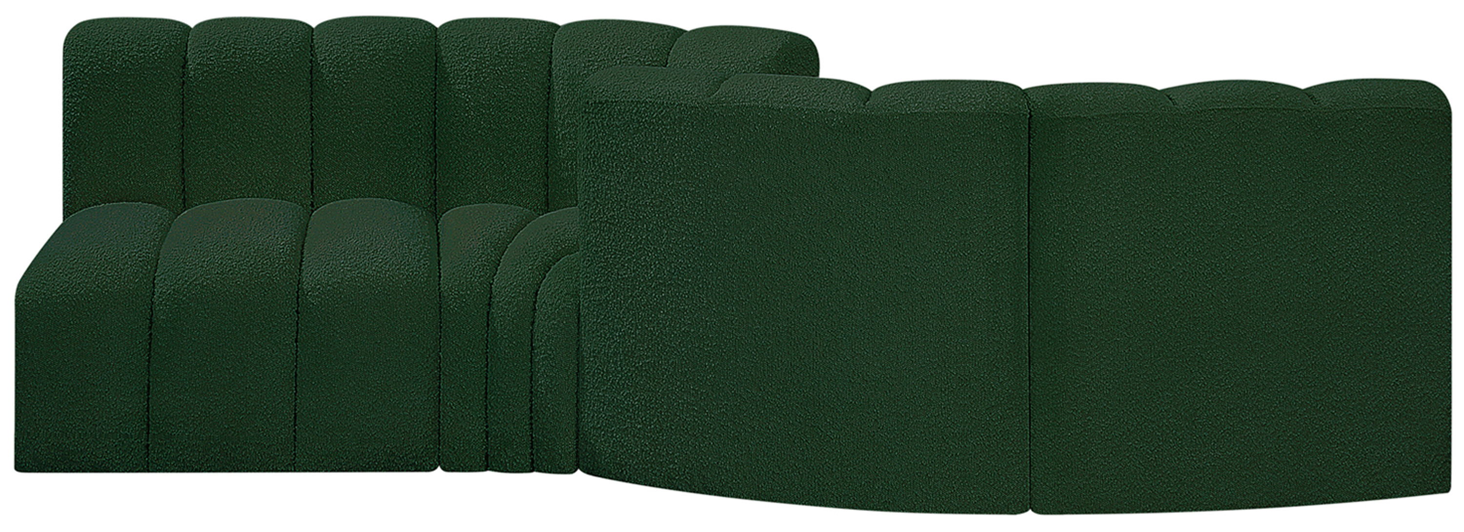 Arc - Boucle Fabric 4 Piece Sofa - Green