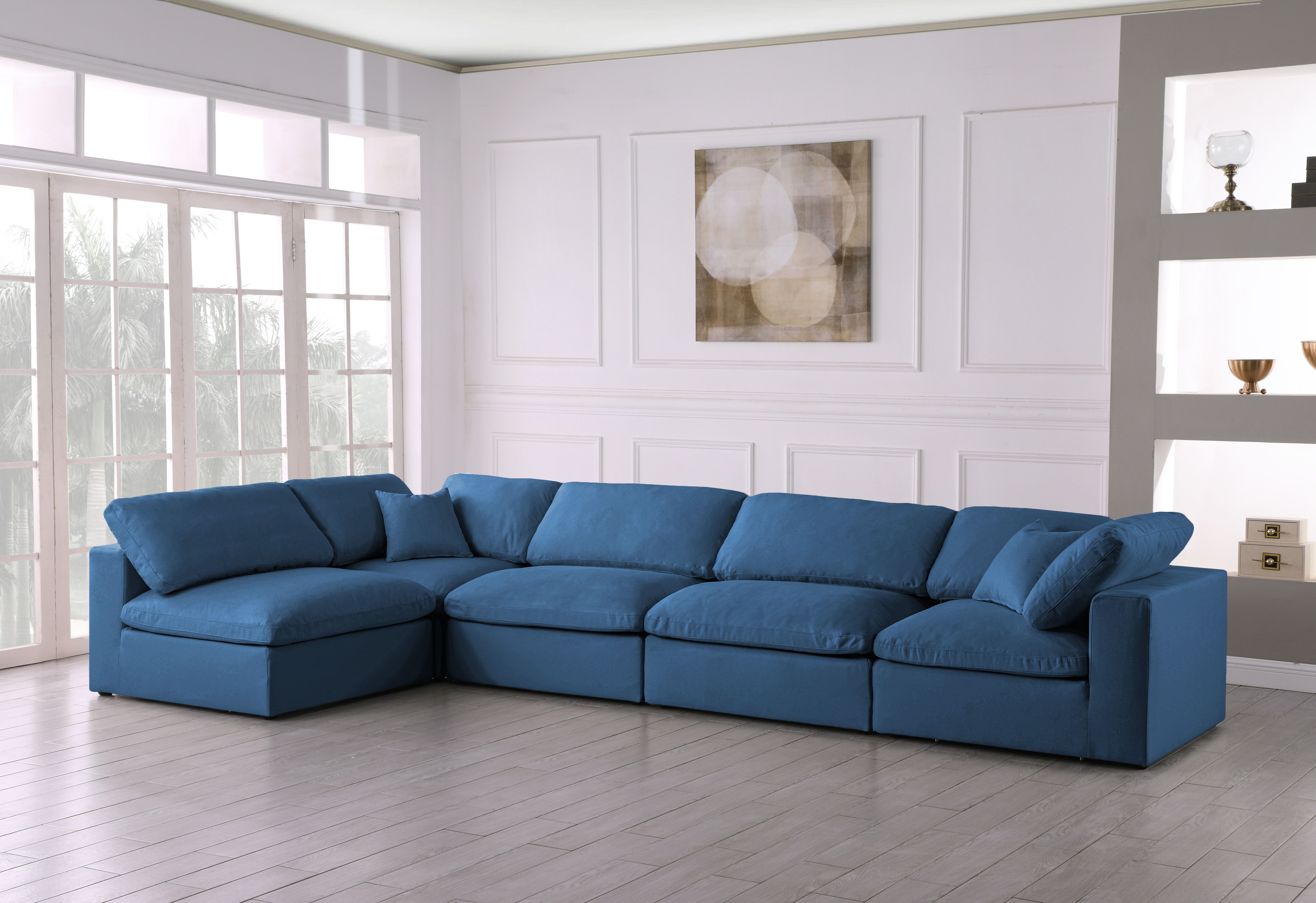 Plush - 5 Piece Modular Sectional - Navy