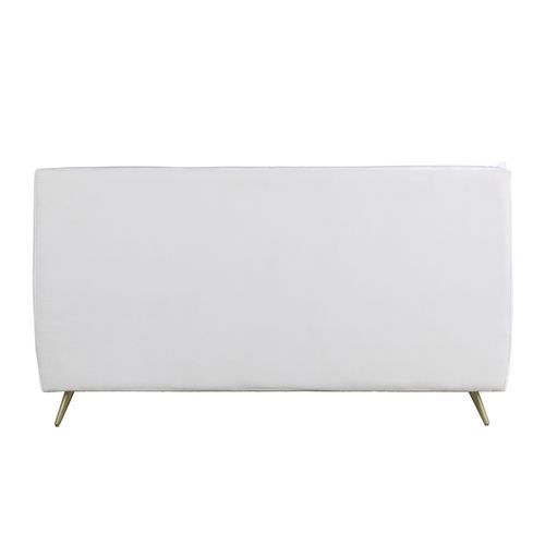 Doris - Queen Bed - Vintage White Top Grain Leather, white, view 3