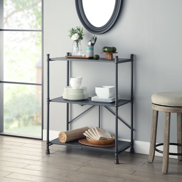 Cordelia - Console Table - Sandy Black, Dark Bronze Hand-Brushed, dark gray