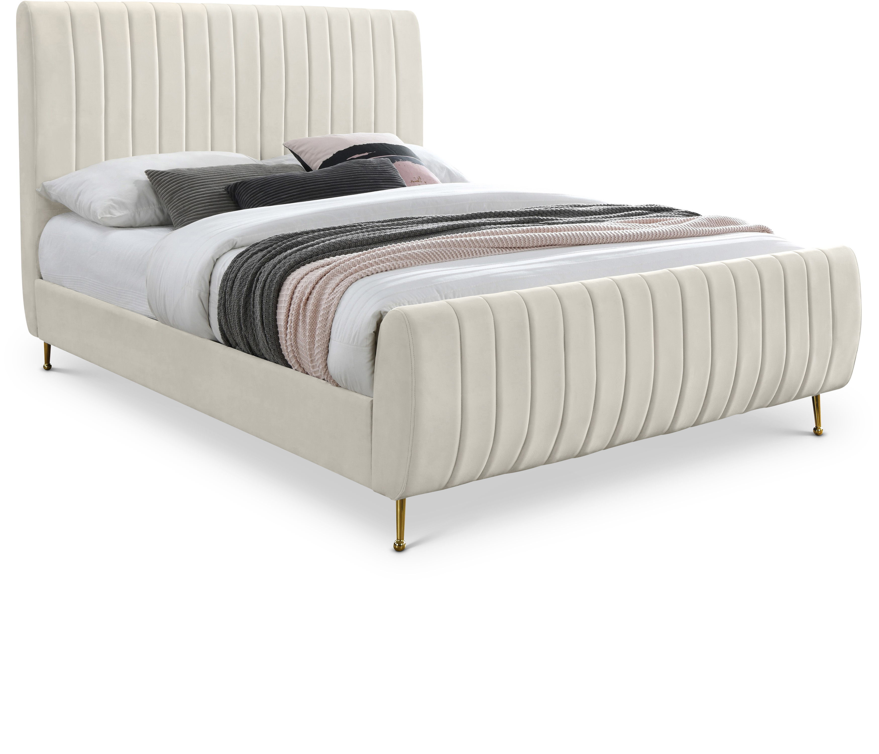 Zara - Queen Bed - Cream