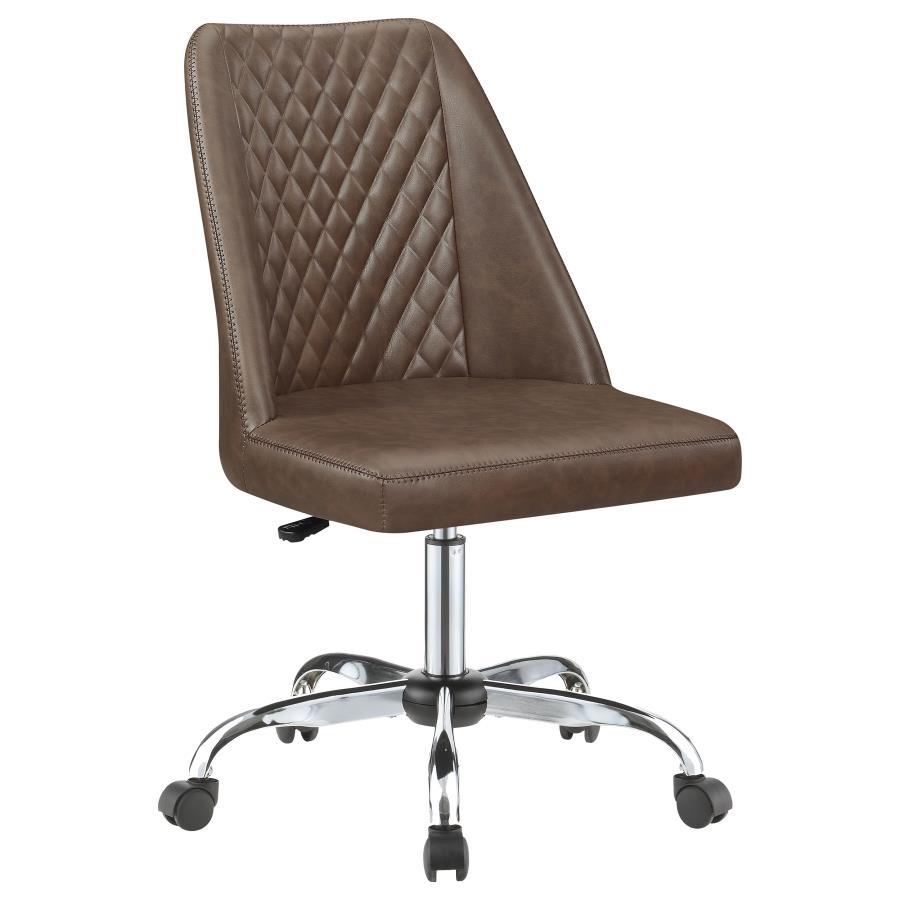 Althea - Upholstered Adjustable Home Office Desk Chair - Brown Image