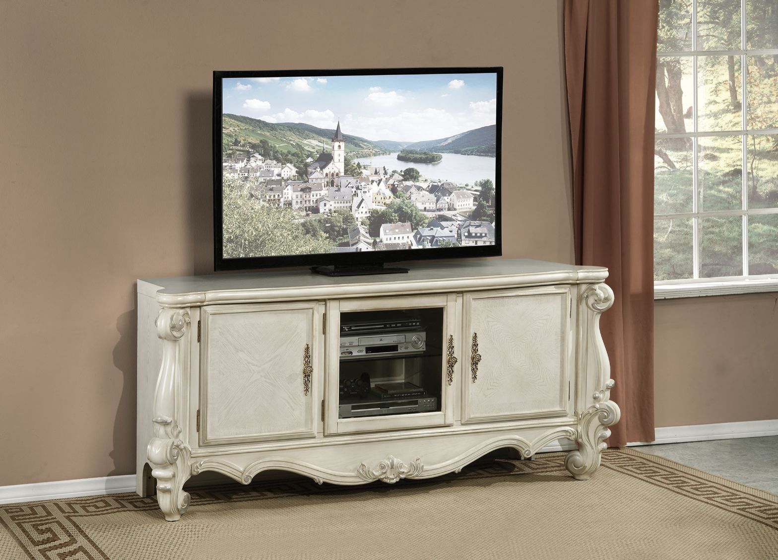 Versailles - TV Stand - Bone White, white