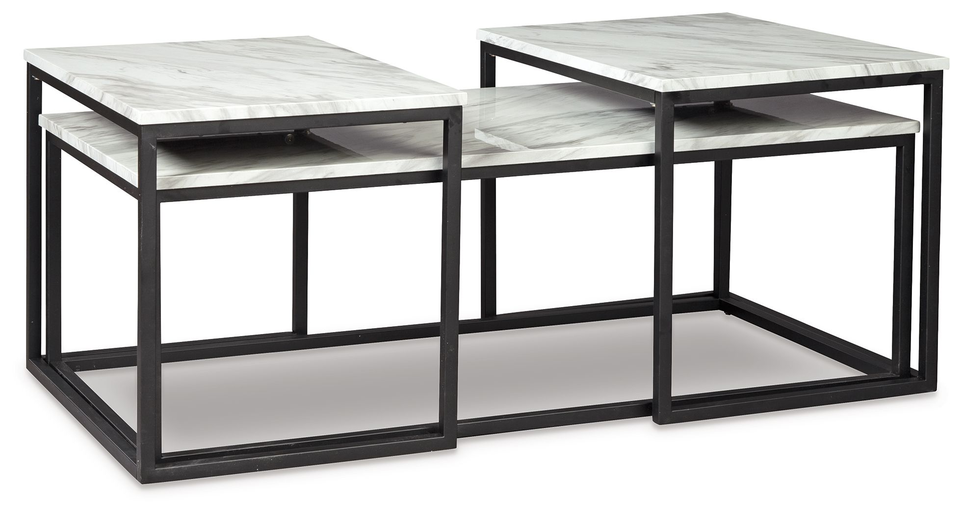 Ashley Furniture Donnesta - Occasional Table Set (Set of 3) - Gray / Black - Image 2
