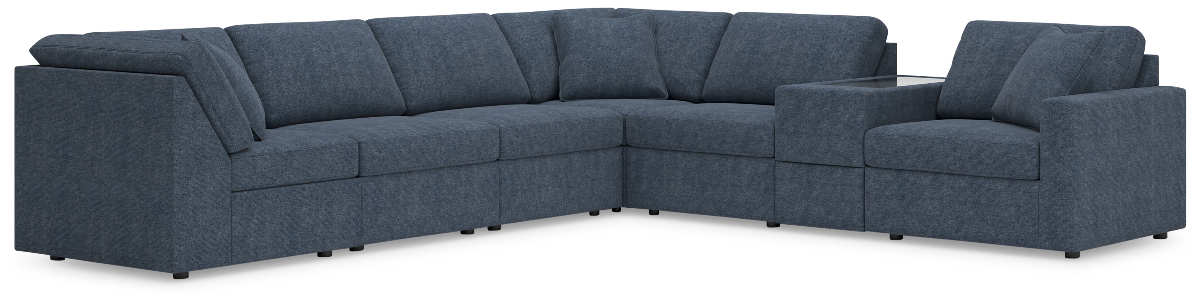 7 Pc · Sectional With Storage Console And Raf Corner Chair