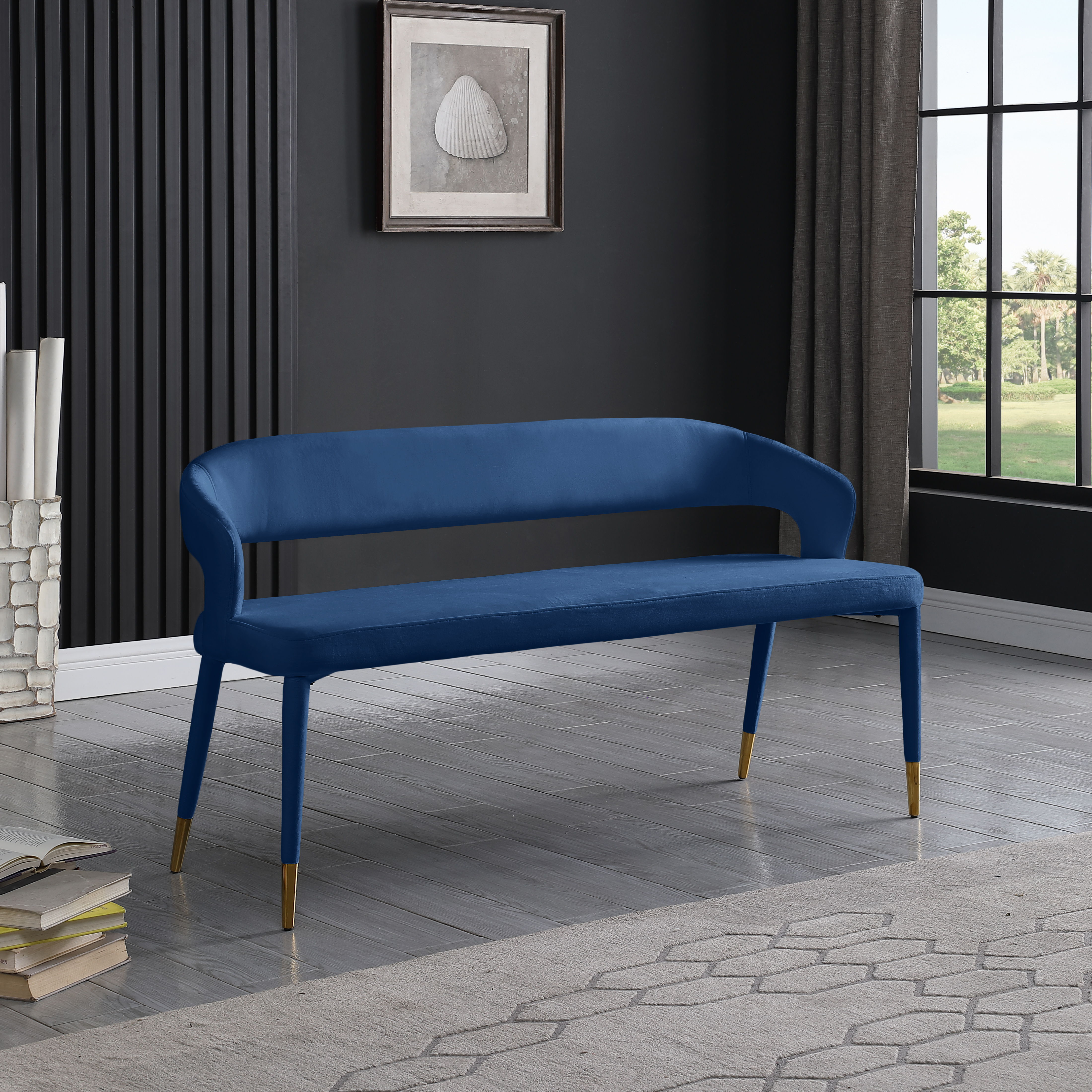 Destiny - Fabric Bench - Navy