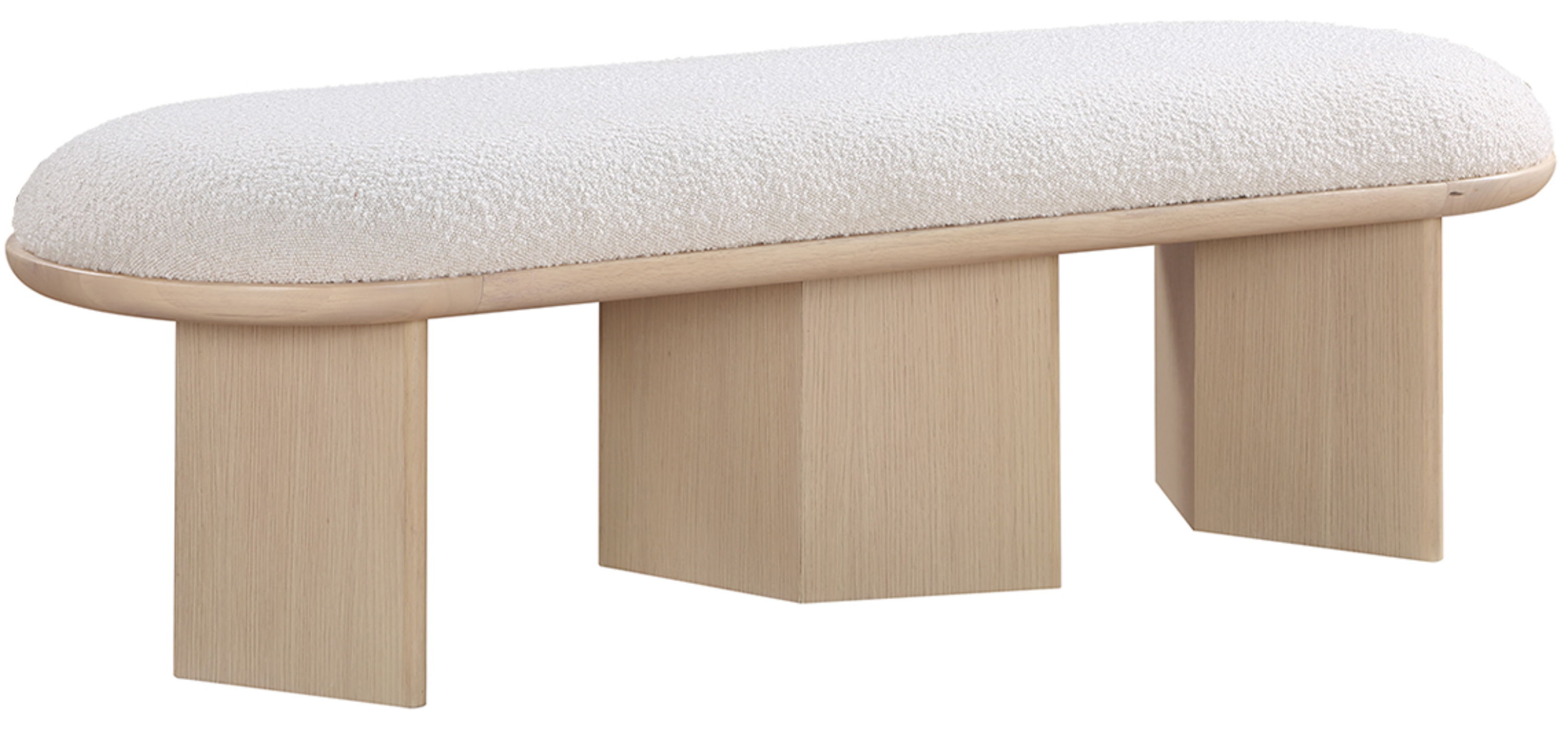 Wilshire - Bench With Natural Base - Cream