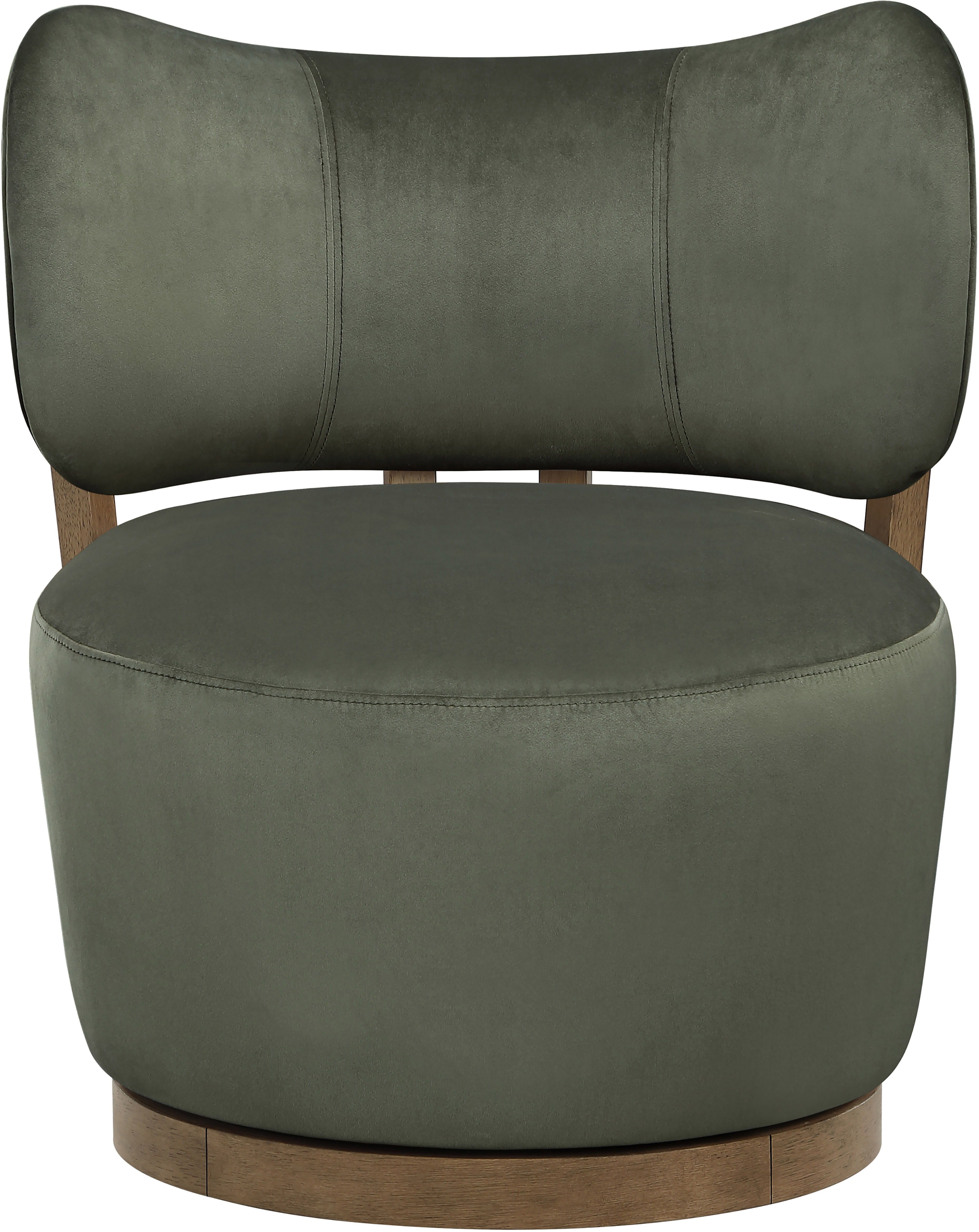 Elara - Velvet Upholstered Swivel Accent Chair - Green