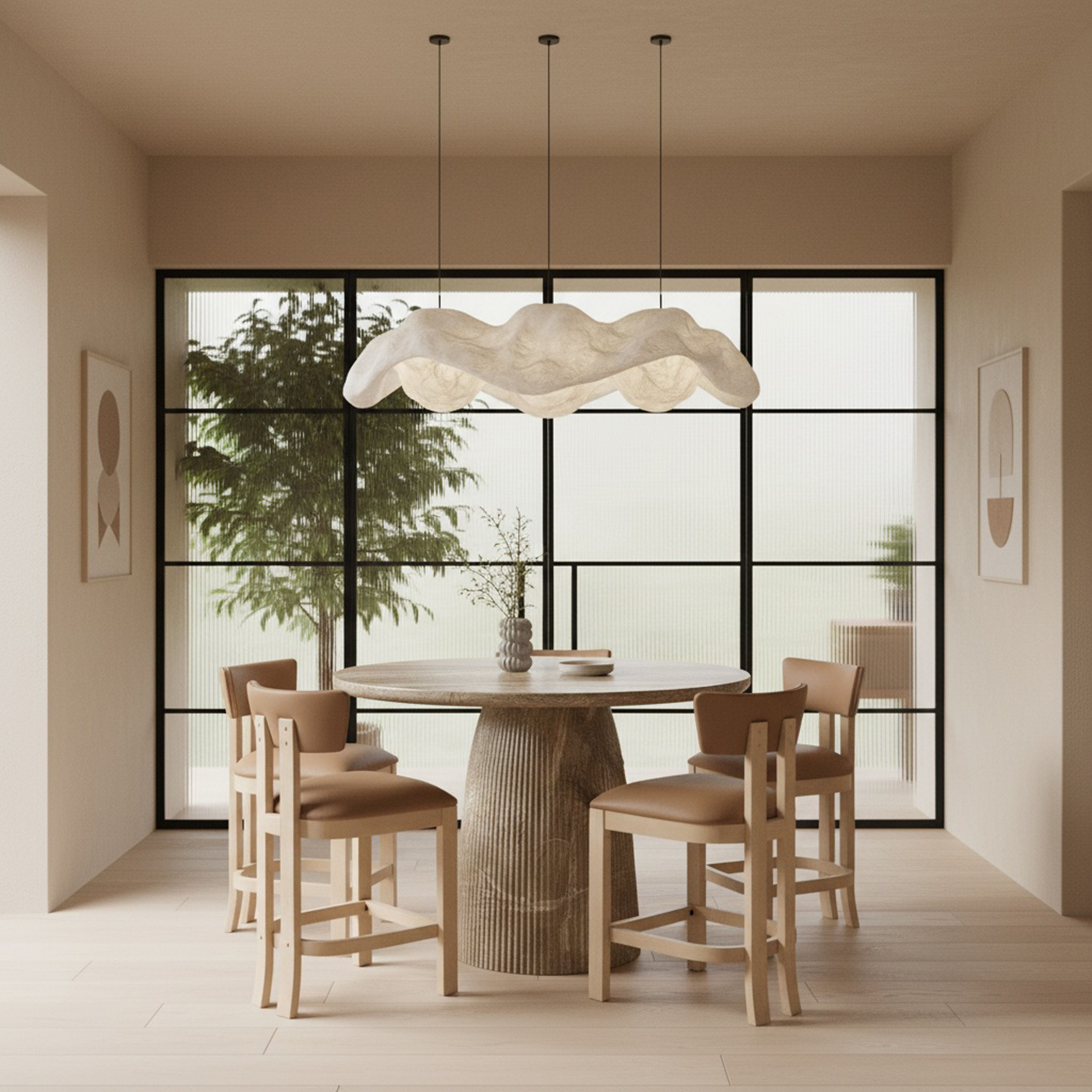 Venosa - 36" Concrete Indoor / Outdoor Counter Height Table - Beige
