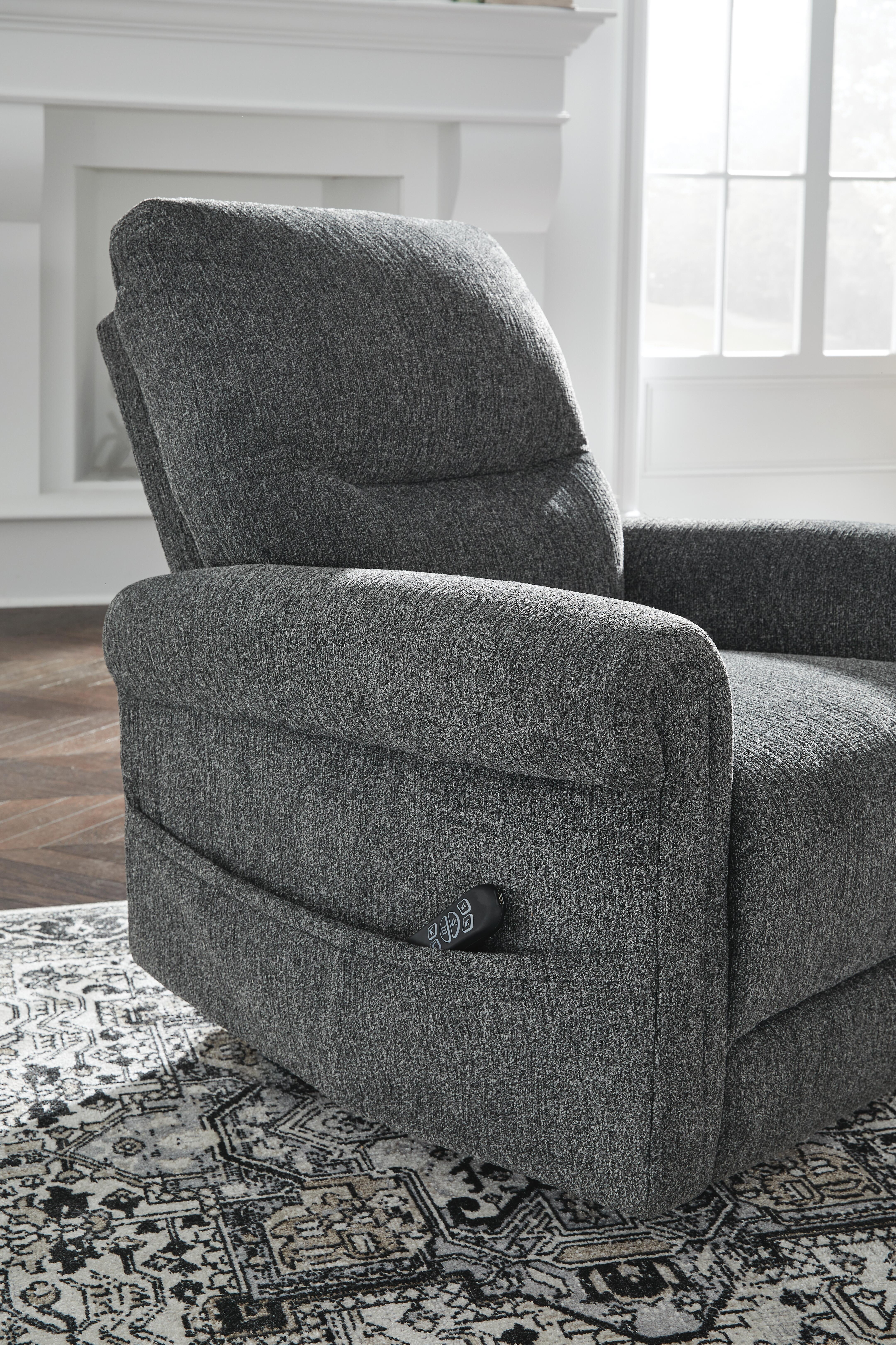 Ashley Furniture Aureta - Power Lift Recliner - Charcoal - Image 11