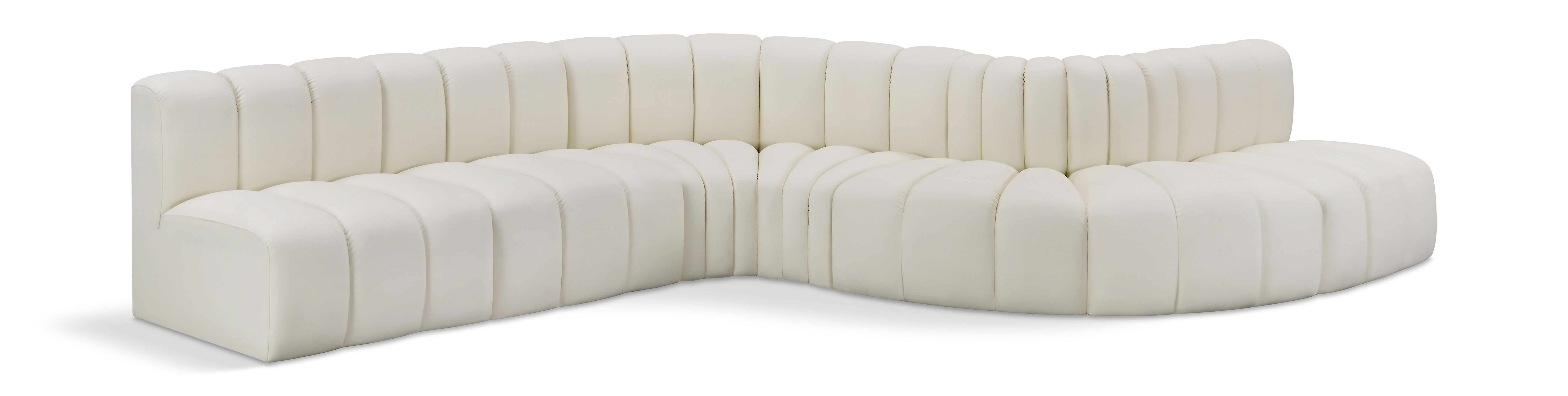 Arc - Faux Leather 7 Piece Modular Sofa - Cream