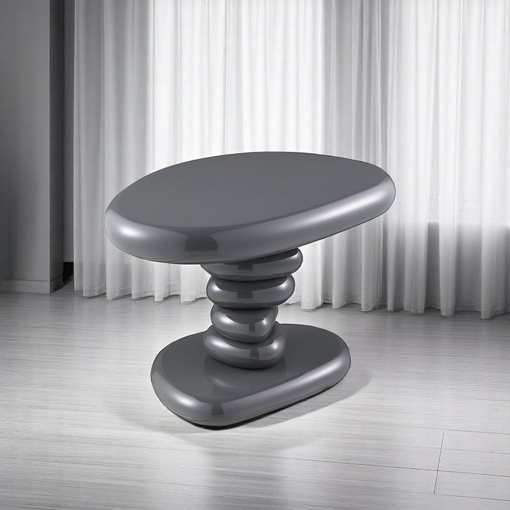 Charlene - End Table - Gray High Gloss, dark gray