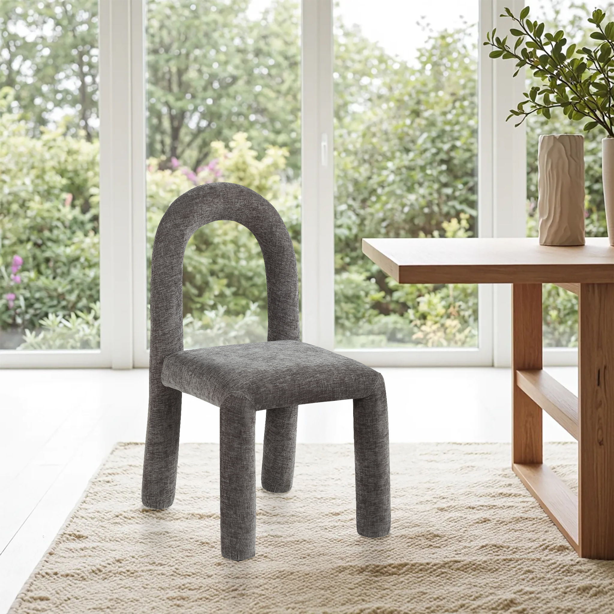 Amari - Chenille Fabric Dining Chair (Set of 2) - Gray