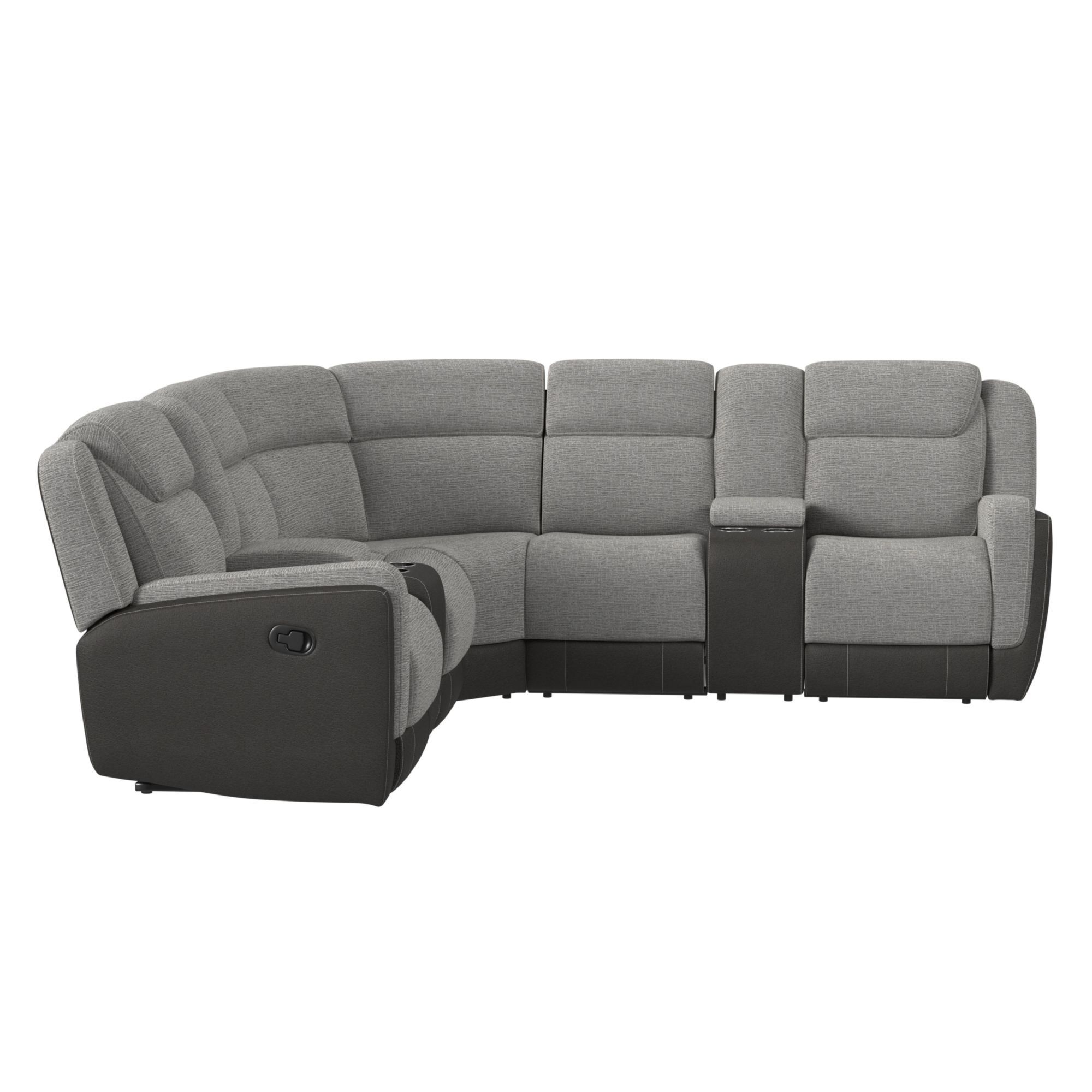 Hornet - 3 Piece Motion Sectional Set With Console - Rancho Gray