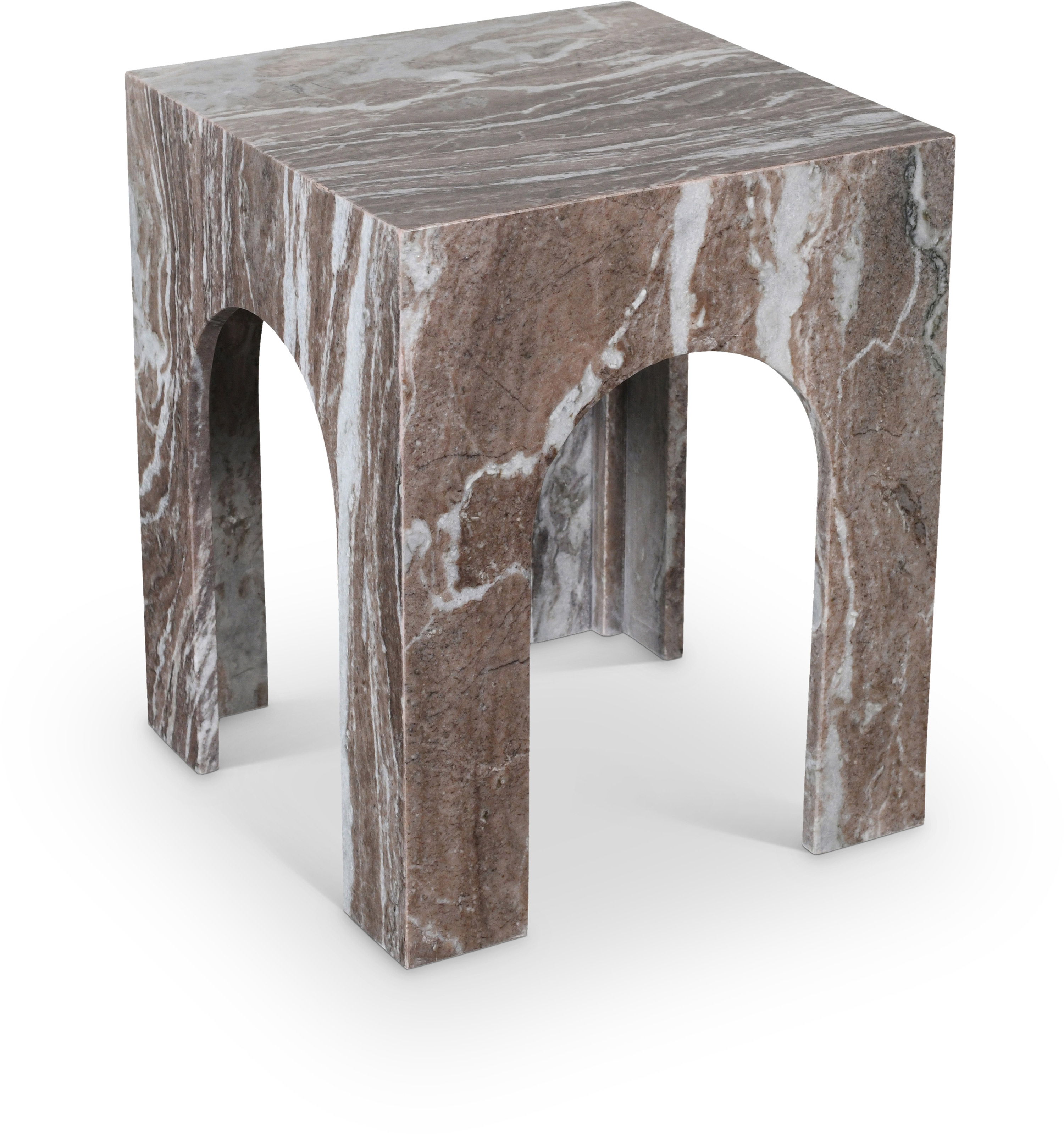 Palermo - Marble End Table - Brown