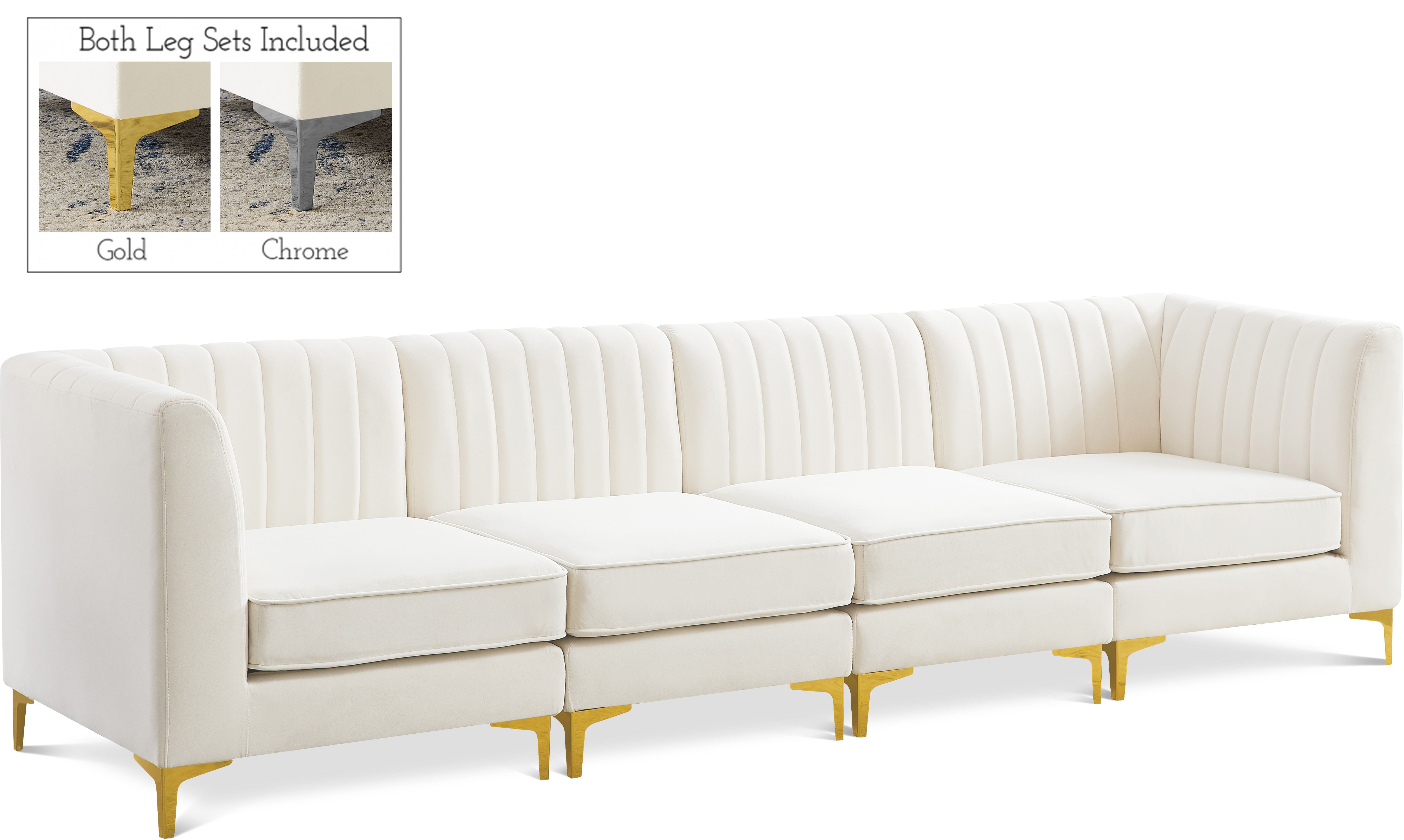 Alina - 4 Piece Modular Sectional - Cream