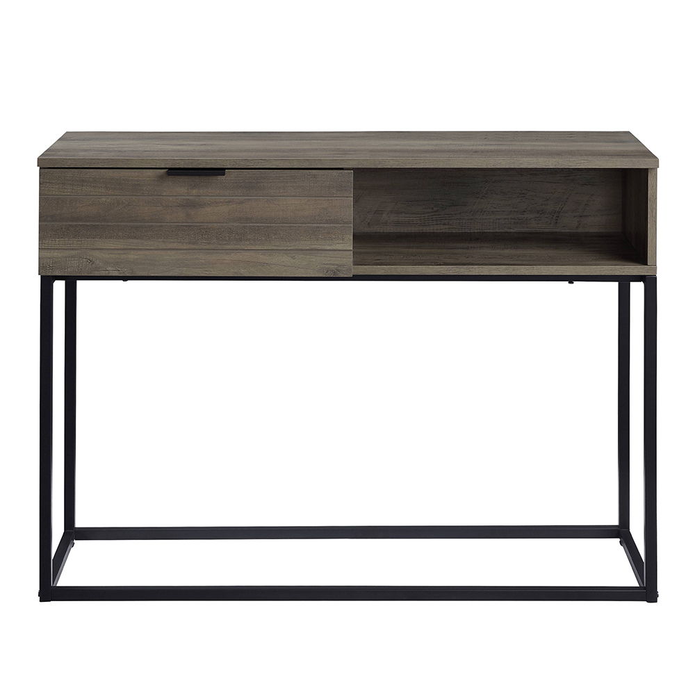 Galeno - Writing Desk - Rustic Oak & Black, black, view 6