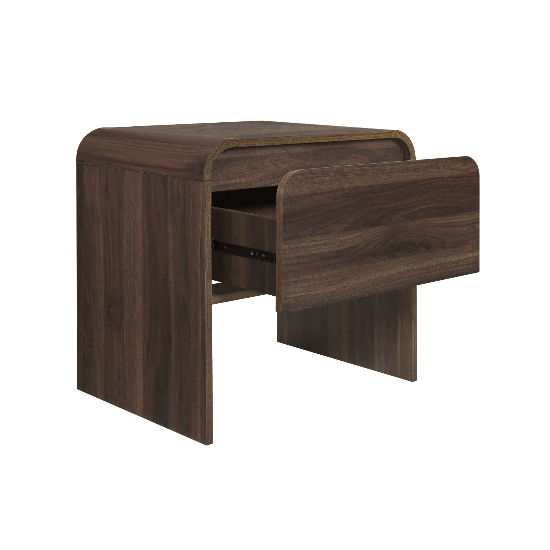Mara - One Drawer End Table / Bedside Table - Walnut