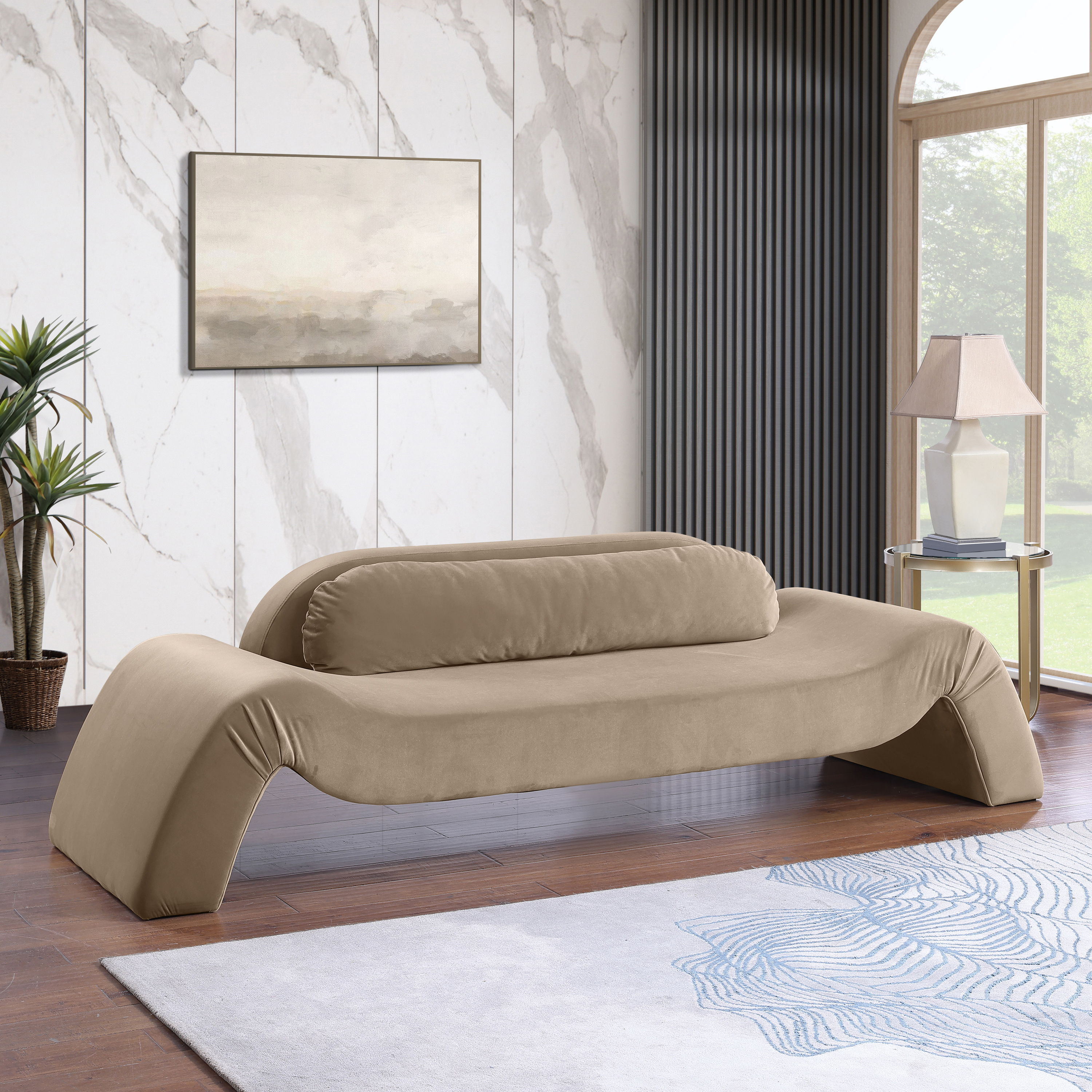 Austin - Velvet Sofa - Taupe