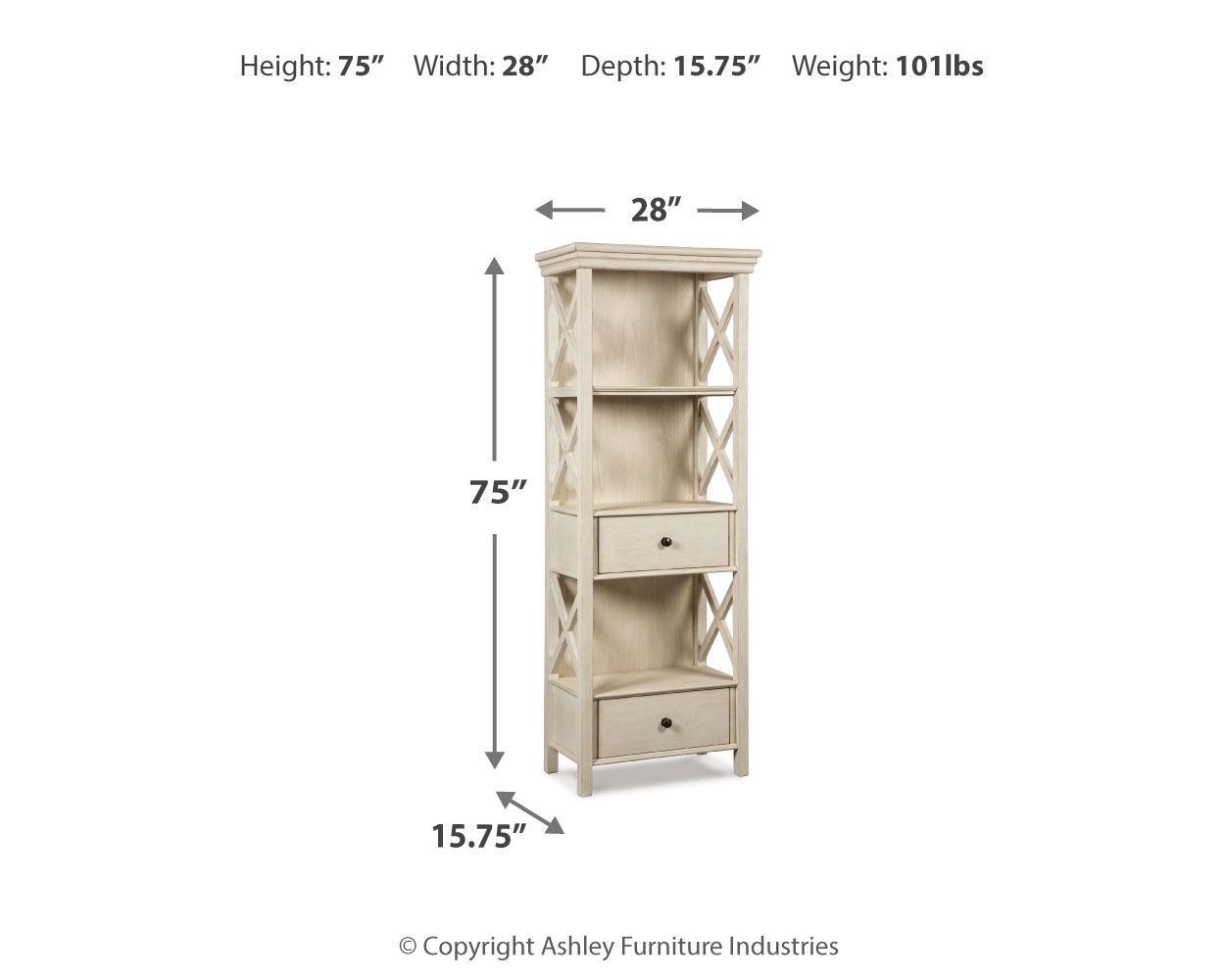 Ashley Furniture Bolanburg - Display Cabinet - Antique White - Image 5