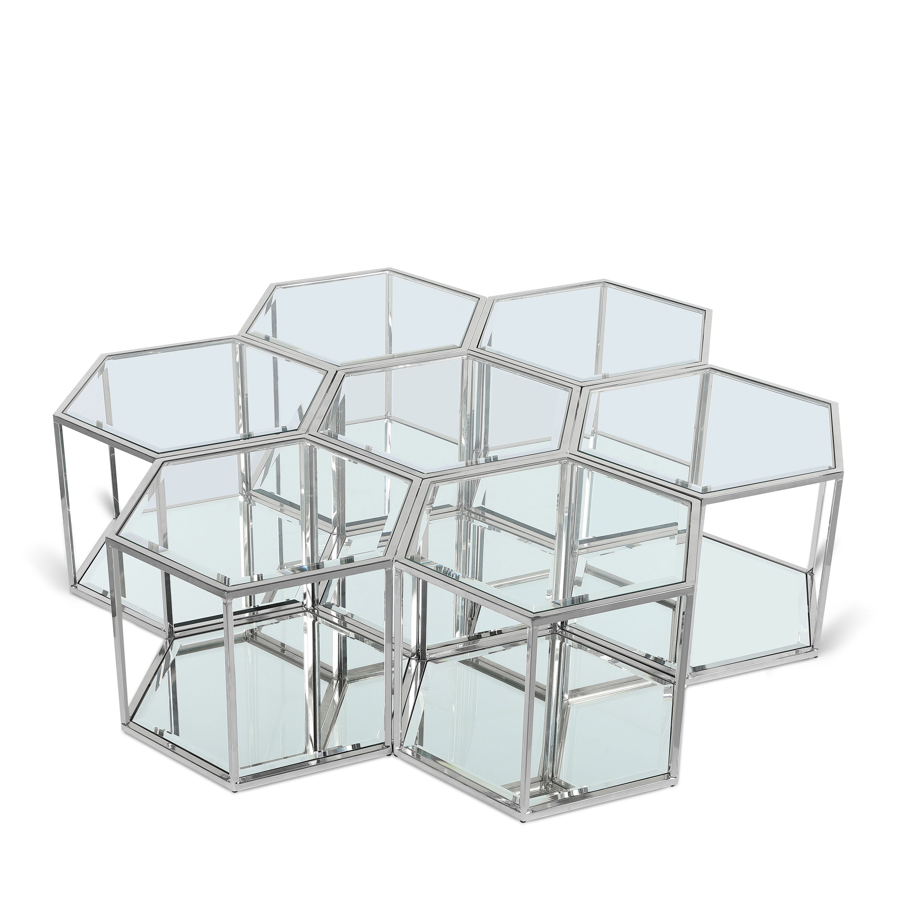 Sei - Coffee Table 7 Piece - Pearl Silver