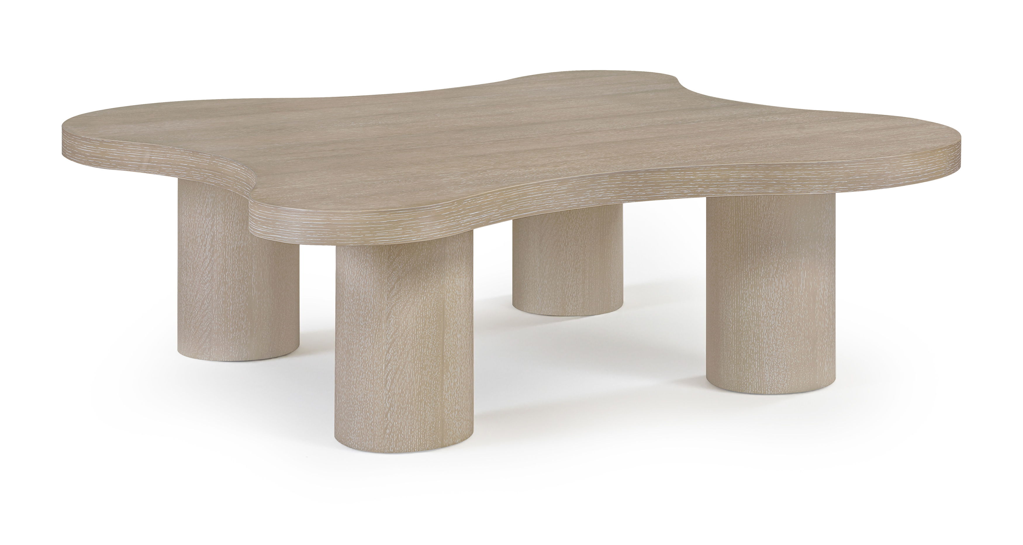 48" Oak Veneer And Solid Wood Coffee Table