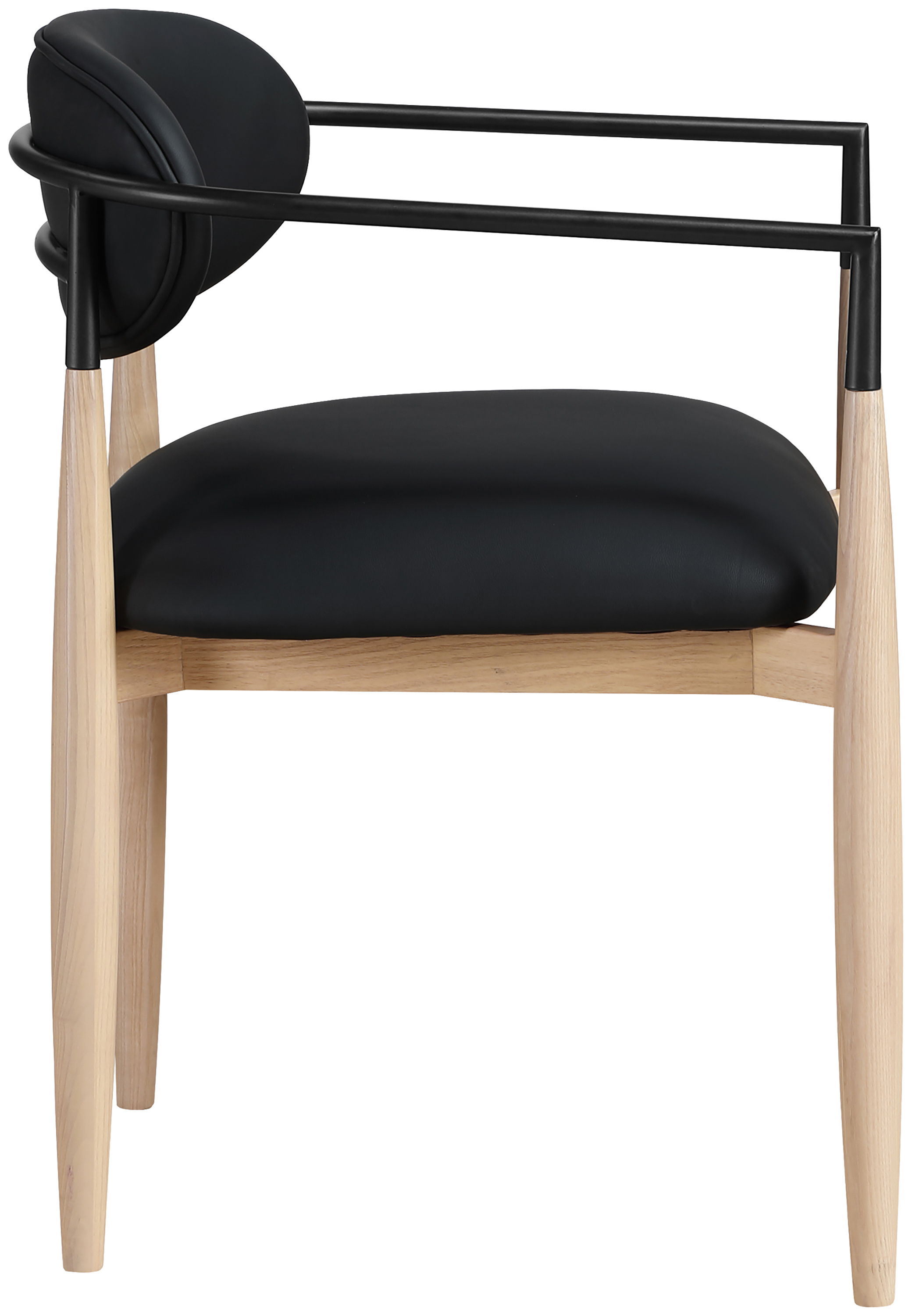 Riccio - Dining Arm Chair (Set of 2) With Light Brown Legs - Black