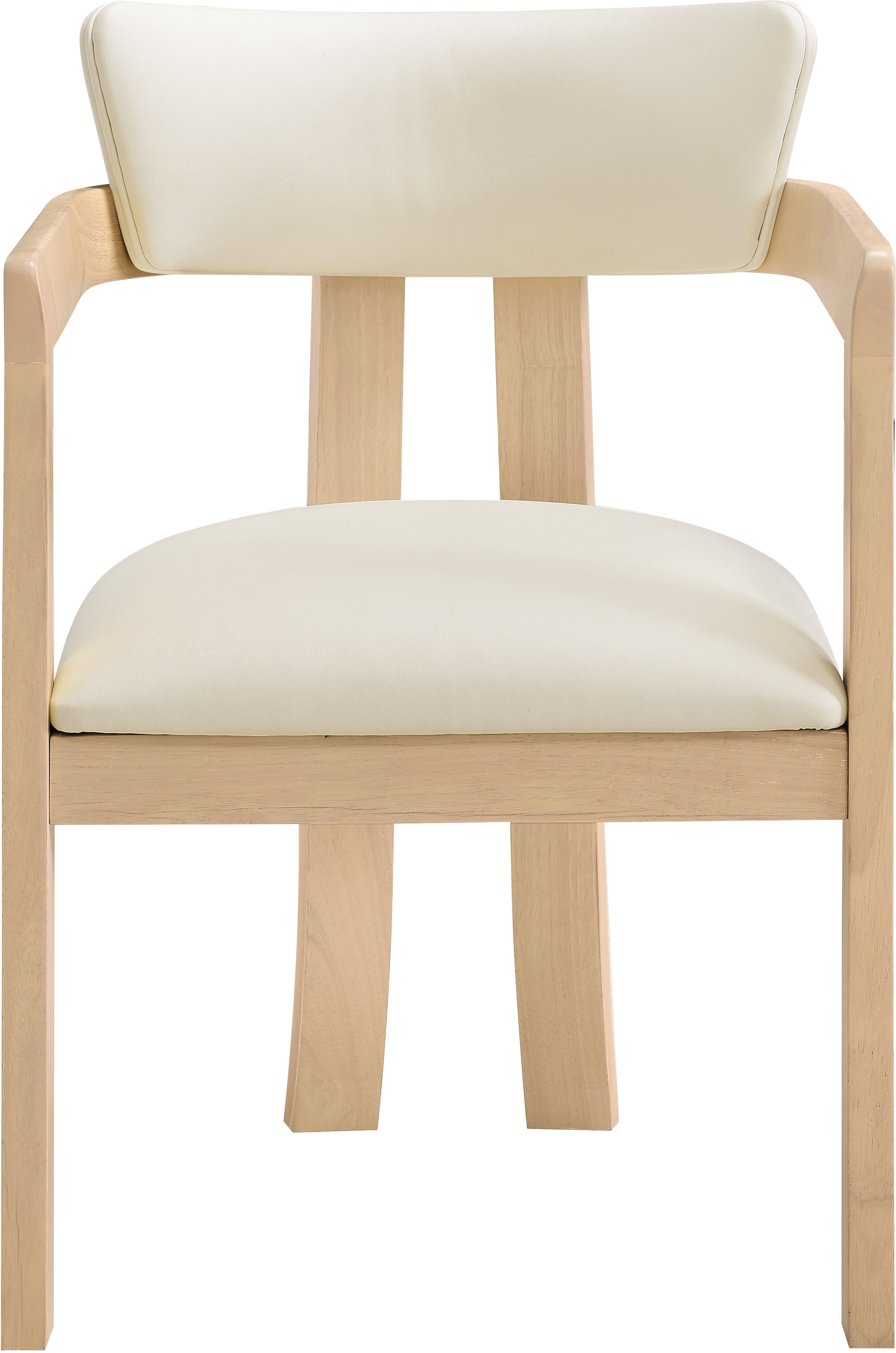 Lavrin - Vegan Leather Dining Arm Chair (Set of 2) - Cream