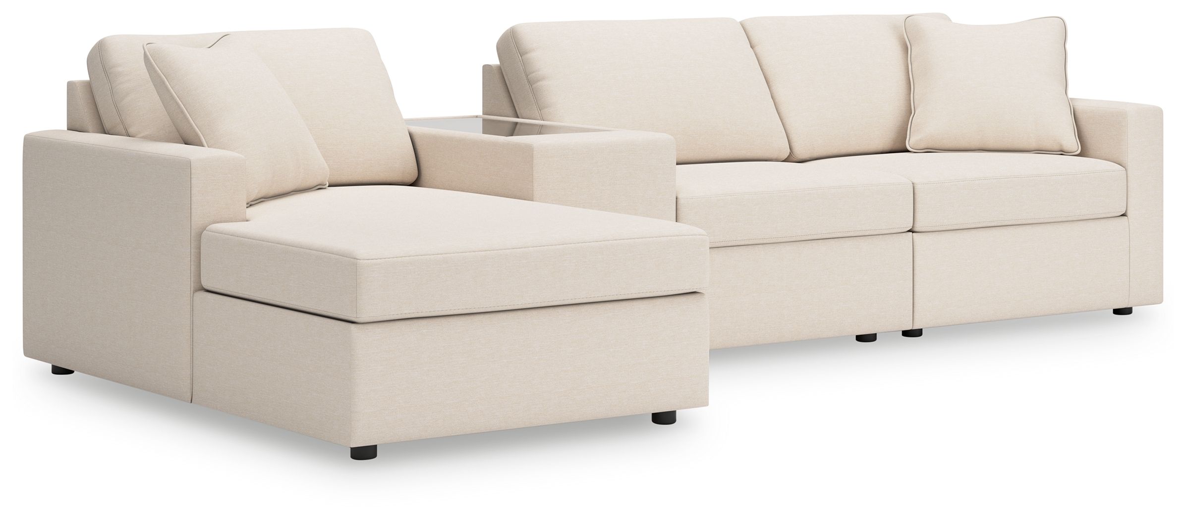 4 Pc · Sectional With Laf Corner Chaise And Storage Console