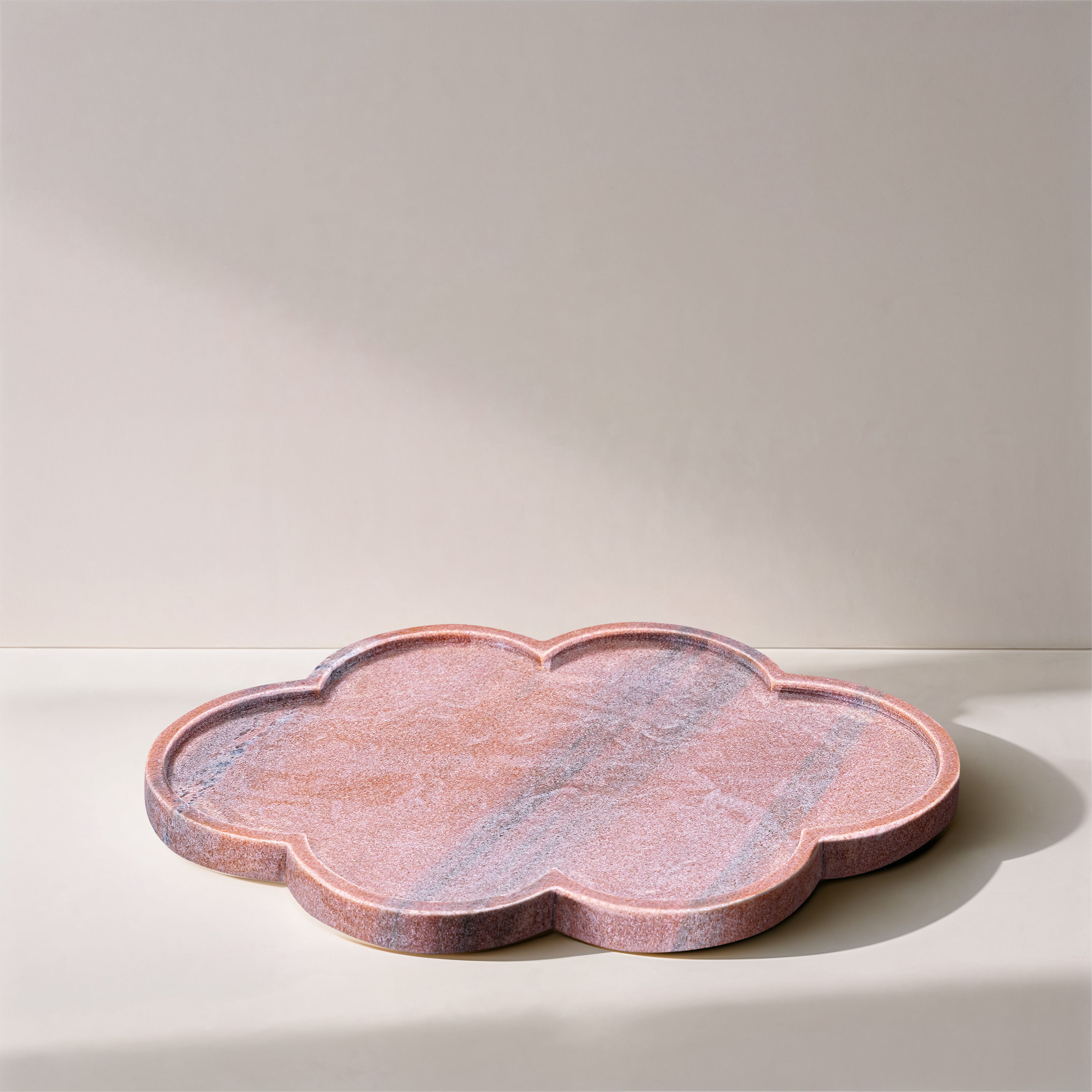 Rimini - Marble Clover Shaped Tray - Pink
