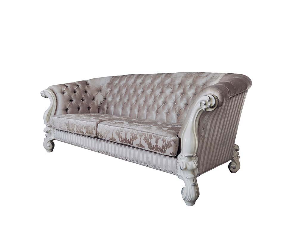 Versailles - Sofa With 7 Pillows - Ivory Fabric & Bone White, white, view 2