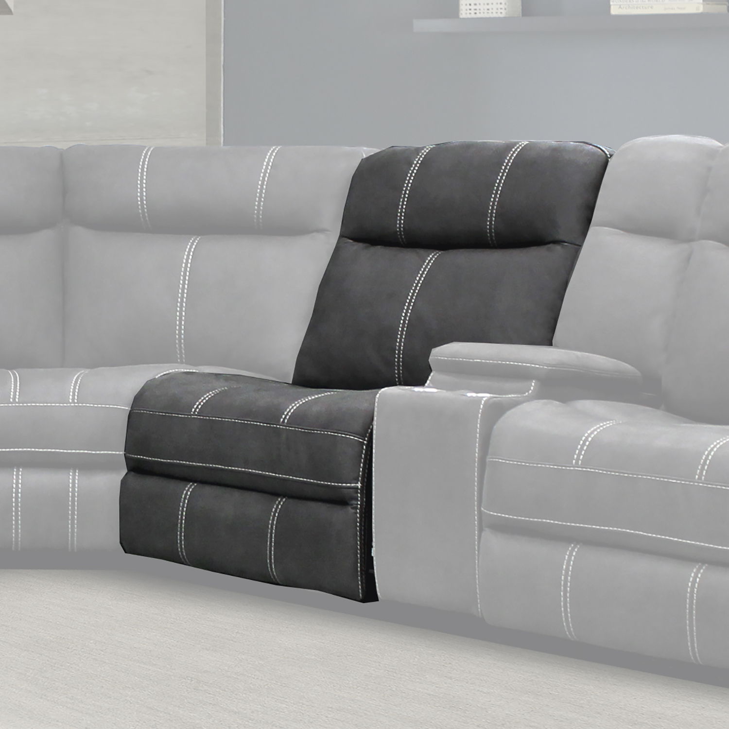 Parker House Mason - Manual Armless Recliner - Charcoal