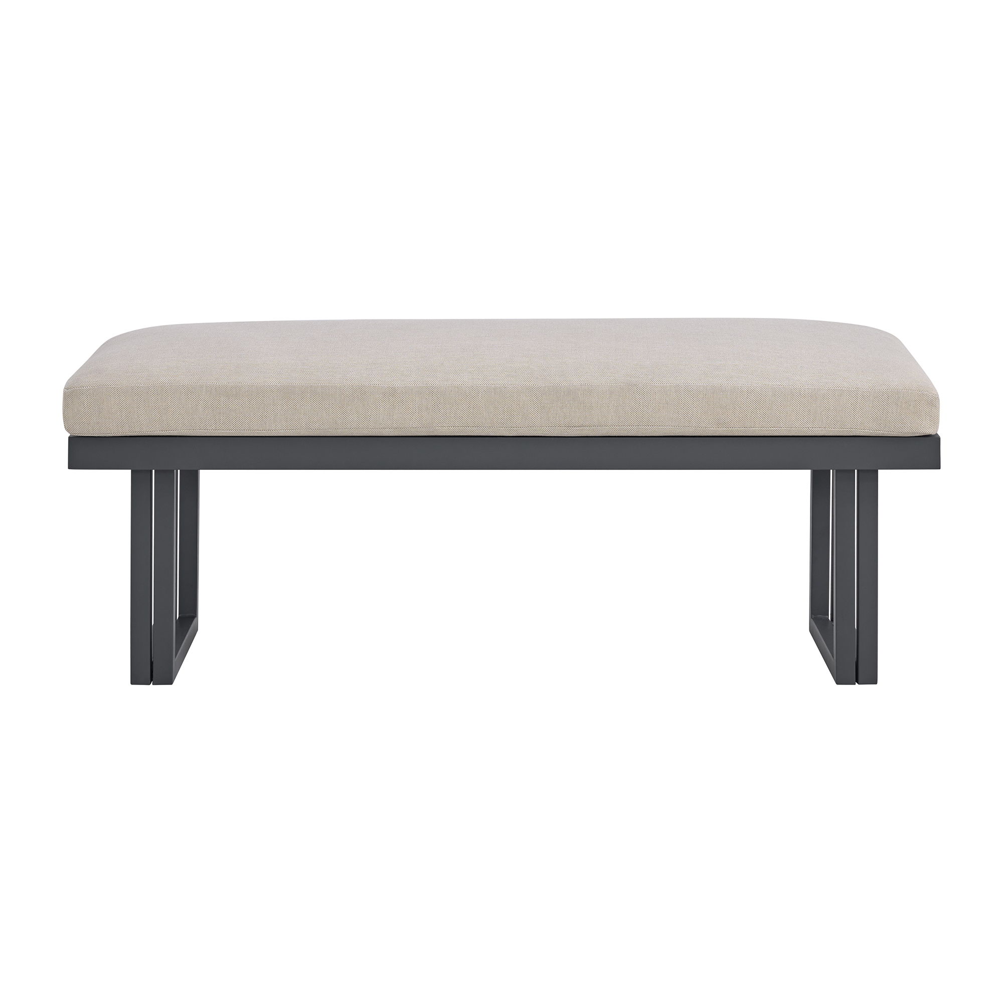 Playa - Dining Bench - Dark Gray / Beige