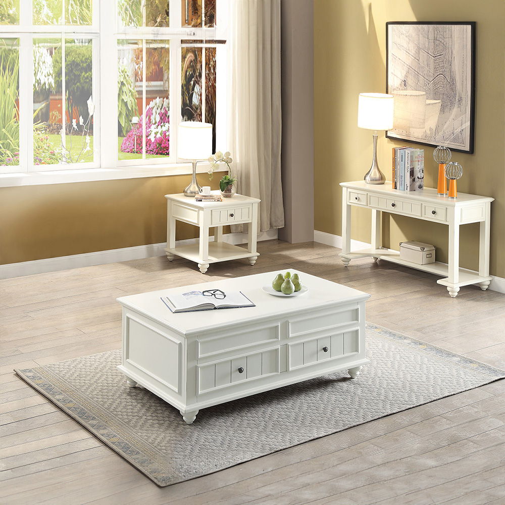 Natesa - Coffee Table With Lift Top - White Washed, white, view 3