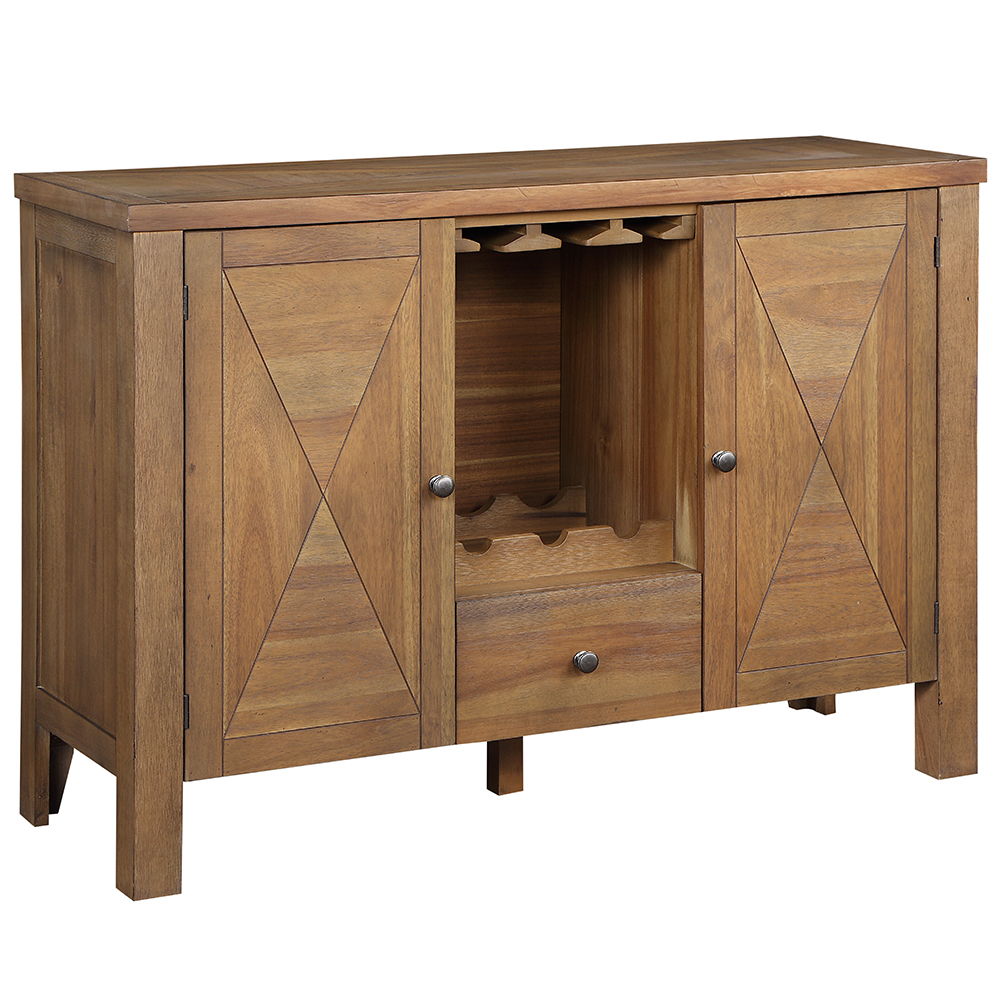 Pascaline - Server - Rustic Brown & Oak, dark brown