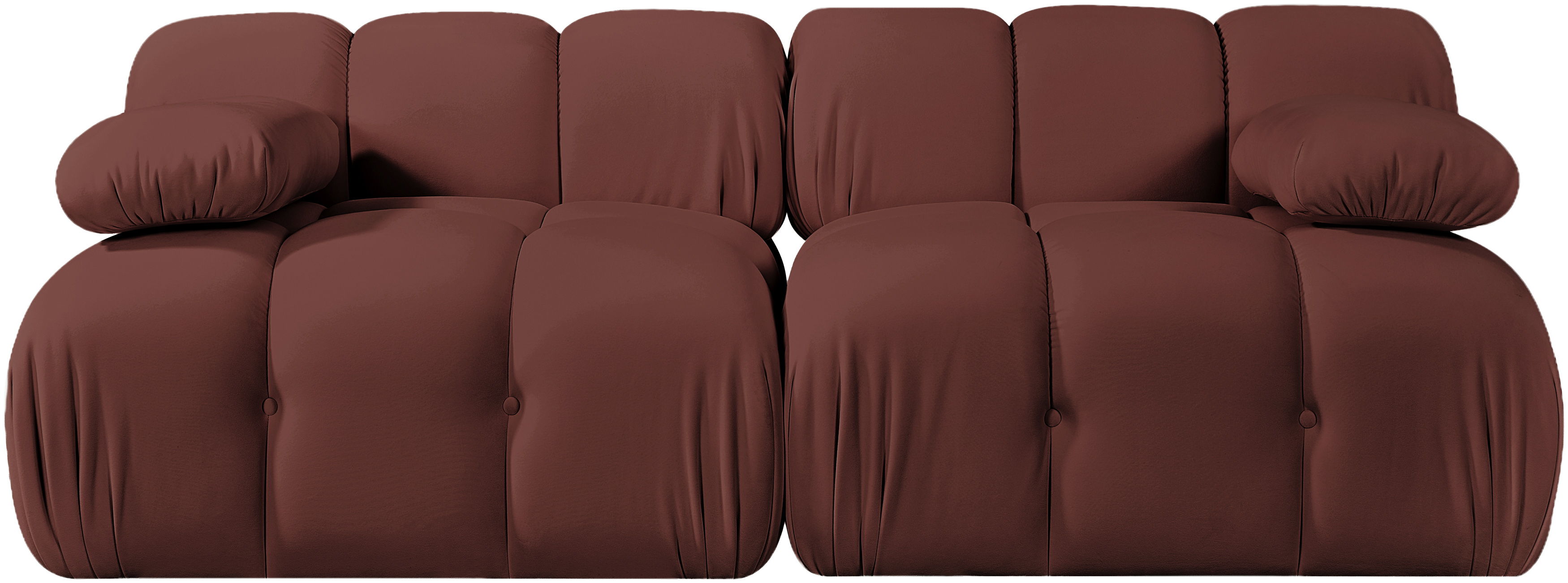 Orin - Velvet Performance Fabric Upholstered 2 Piece Modular Sofa - Rose