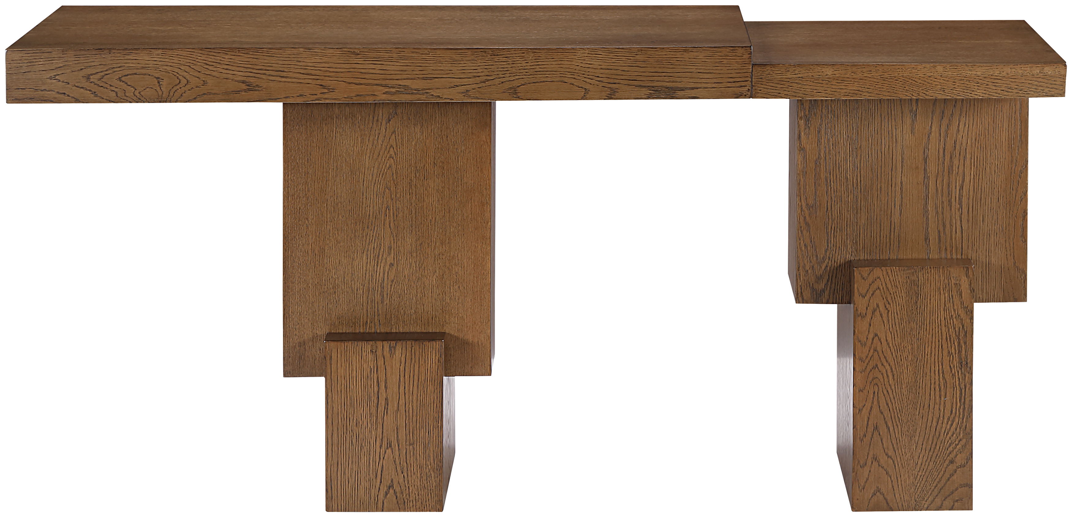 Anzio - Oak Veneer And Solid Wood Console Table - Brown