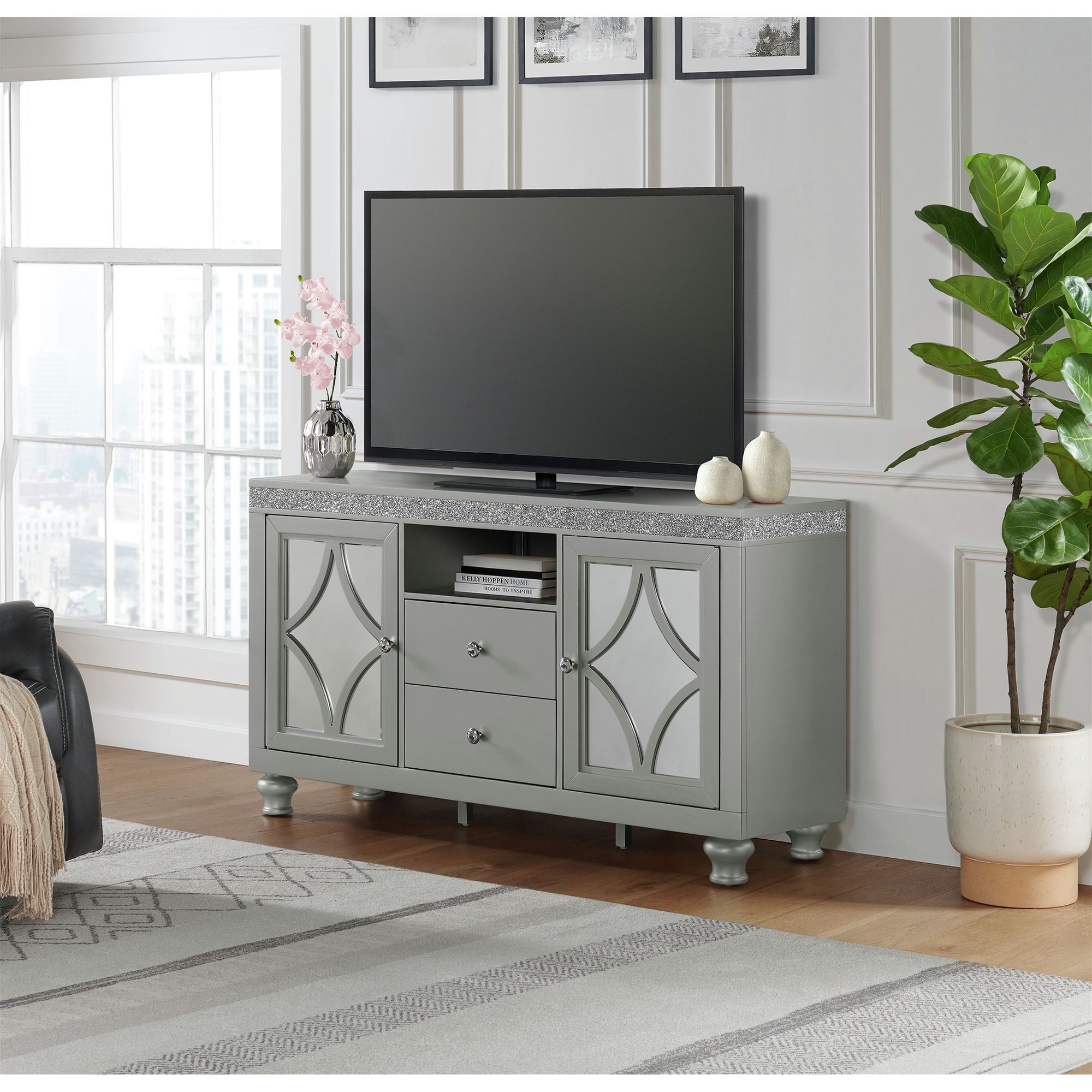 Avril - 60" TV Stand - Silver