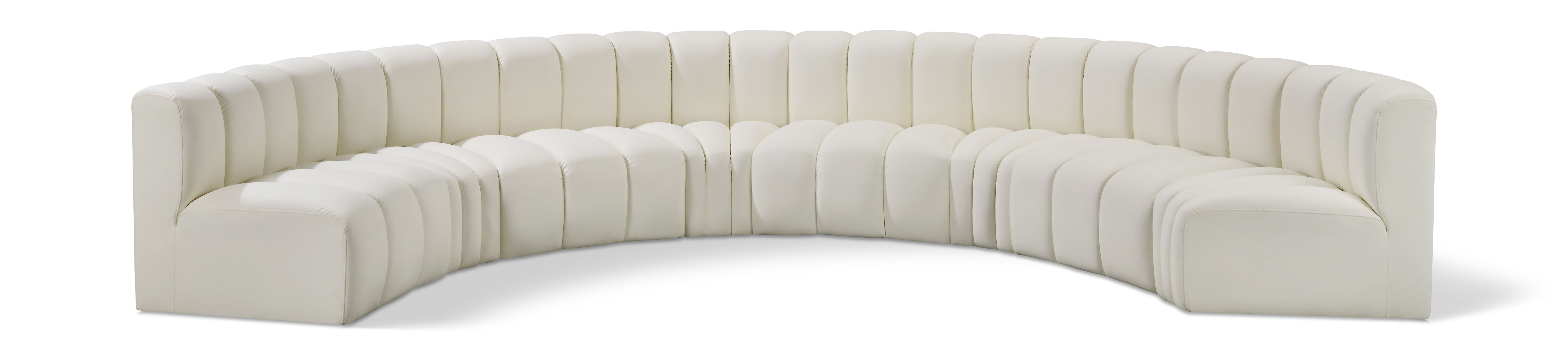 Arc - Faux Leather 8 Piece U-Shaped Modular Sofa - Cream