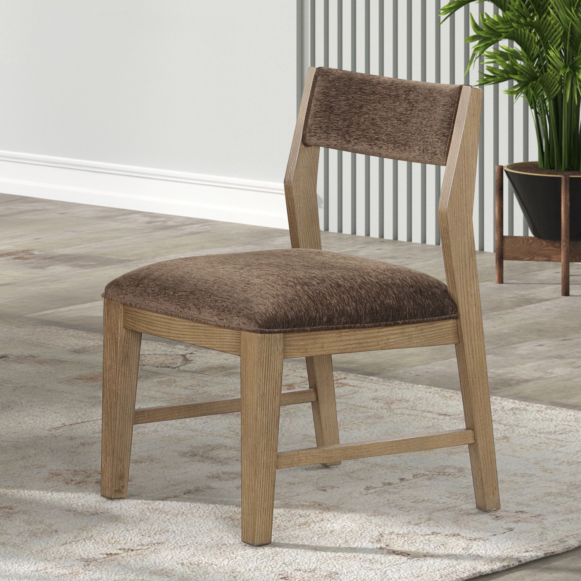 Viera - Upholstered Side Chair (Set of 2) - Natural Oak, light brown