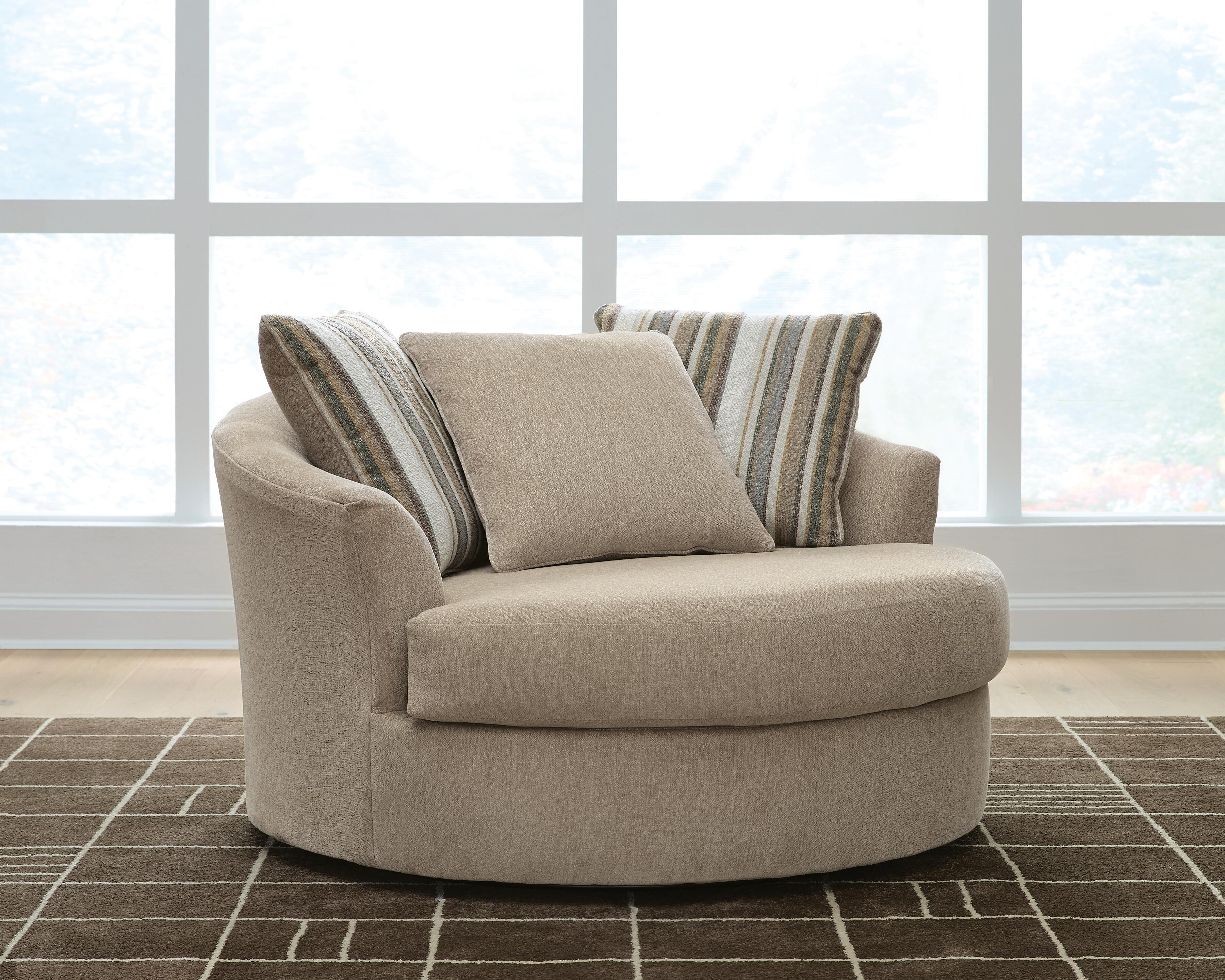 Ashley Furniture Linenhause - Oversized Swivel Accent Chair - Dune - Image 2